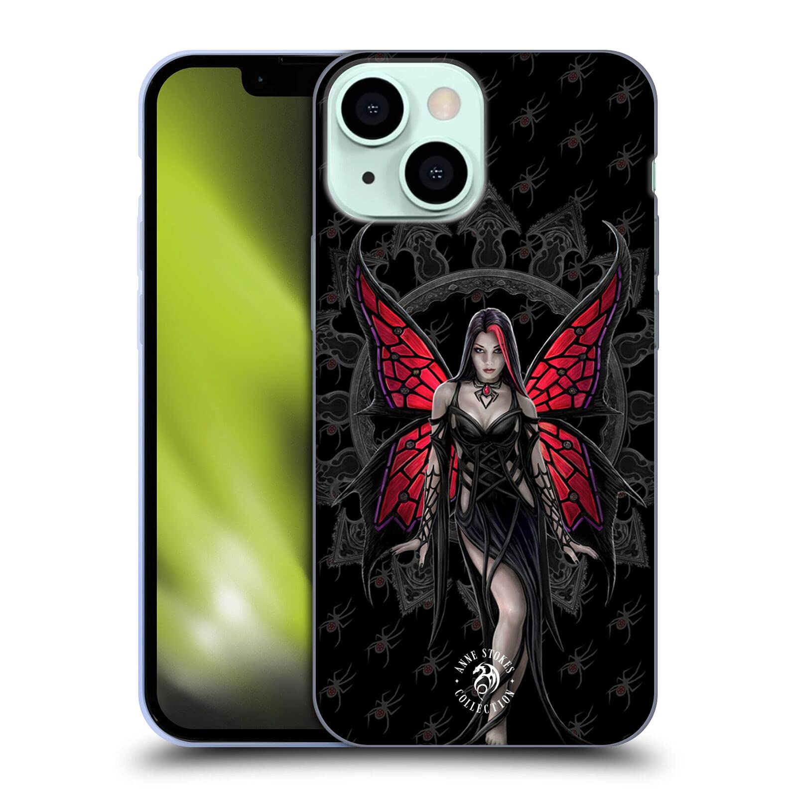 Officially Licensed Anne Stokes Aracnafaria Gothic Soft Gel Case for Apple iPhone 13 Mini - Stylish Protective Cover for Everyday Use, Perfect for Gothic Lovers & iPhone Users