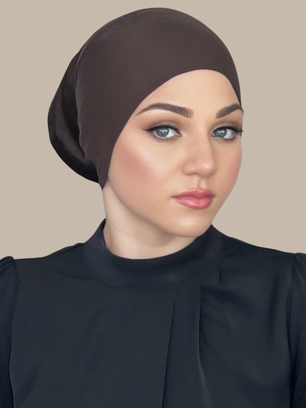 Premium Jersey Underscarf in Chocolate Brown - Soft & Comfortable Headwear for Hijab, Modest Fashion, and Everyday Wear