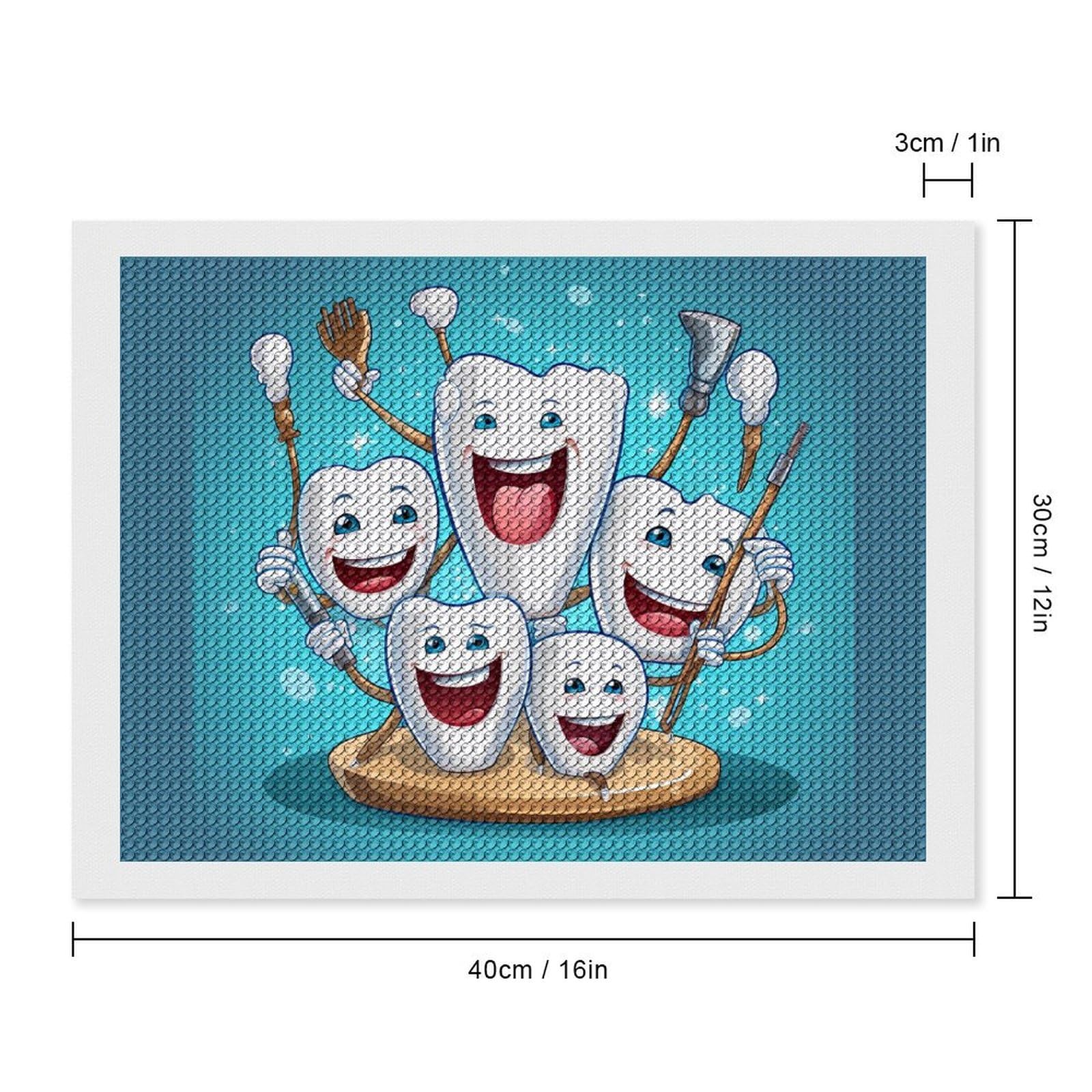 Diamond Painting Kits for Adults - Round Teeth Dentist Dentistry Dental Theme, DIY Wall Art Decor for Home, Living Room, Office | Perfect Gift for Dental Professionals & Art Lovers
