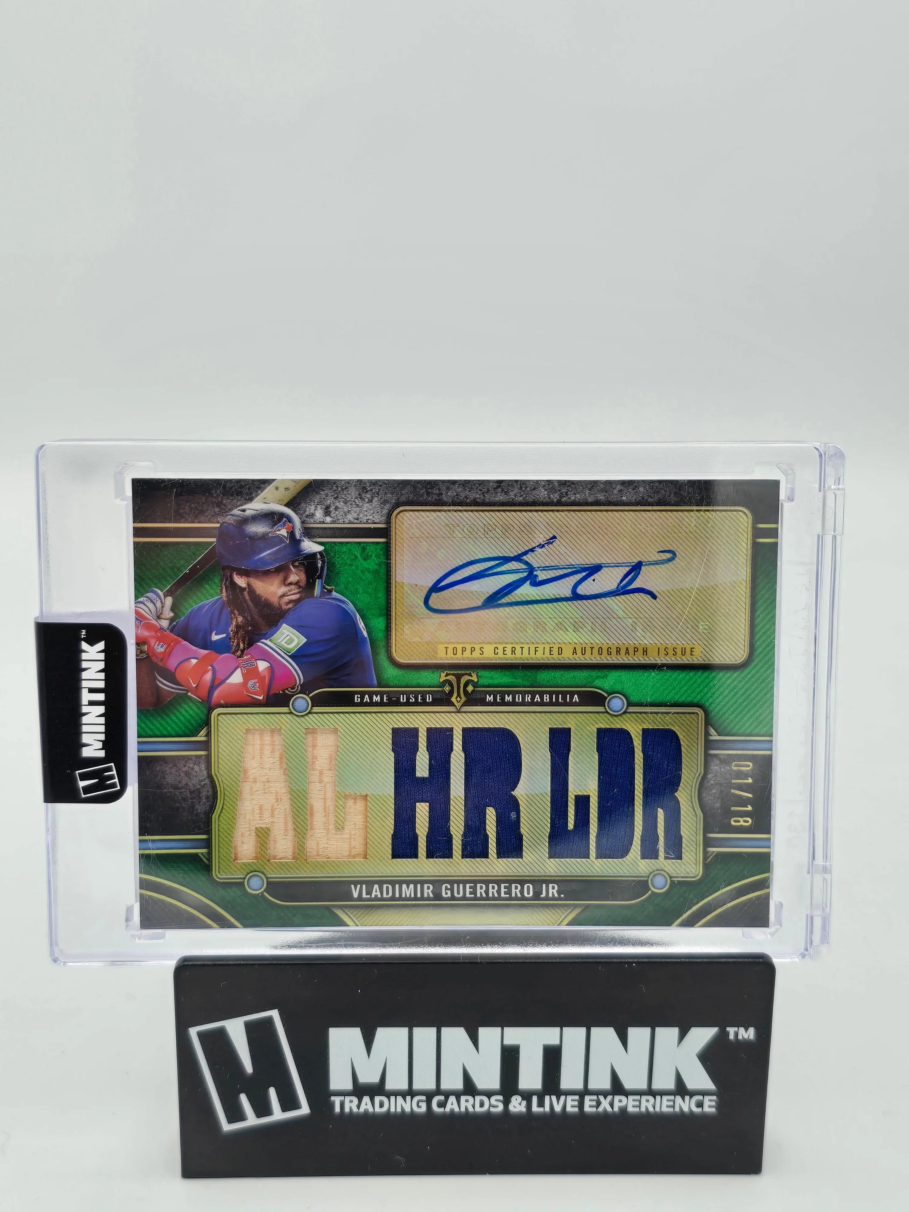 2024 Topps Triple Threads Baseball Vladimir Guerrero Jr. Green Relic Auto 1/18 - MLB Trading Card for Collectors & Sports Fans - Perfect for Display, Investment & Memorabilia Collections