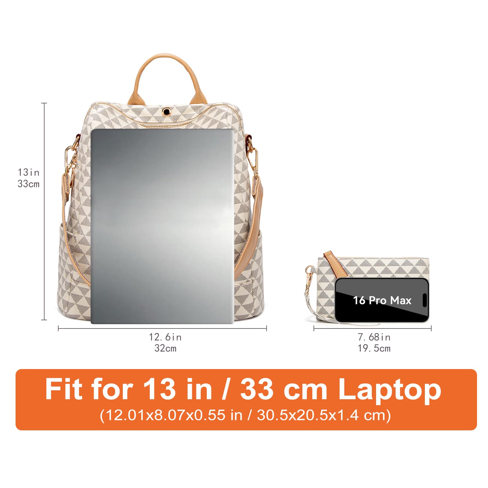 Stylish Convertible PU Leather Backpack Purse for Women - 2-in-1 Travel Satchel & Handbag Set - Perfect for Work, Travel & Daily Use