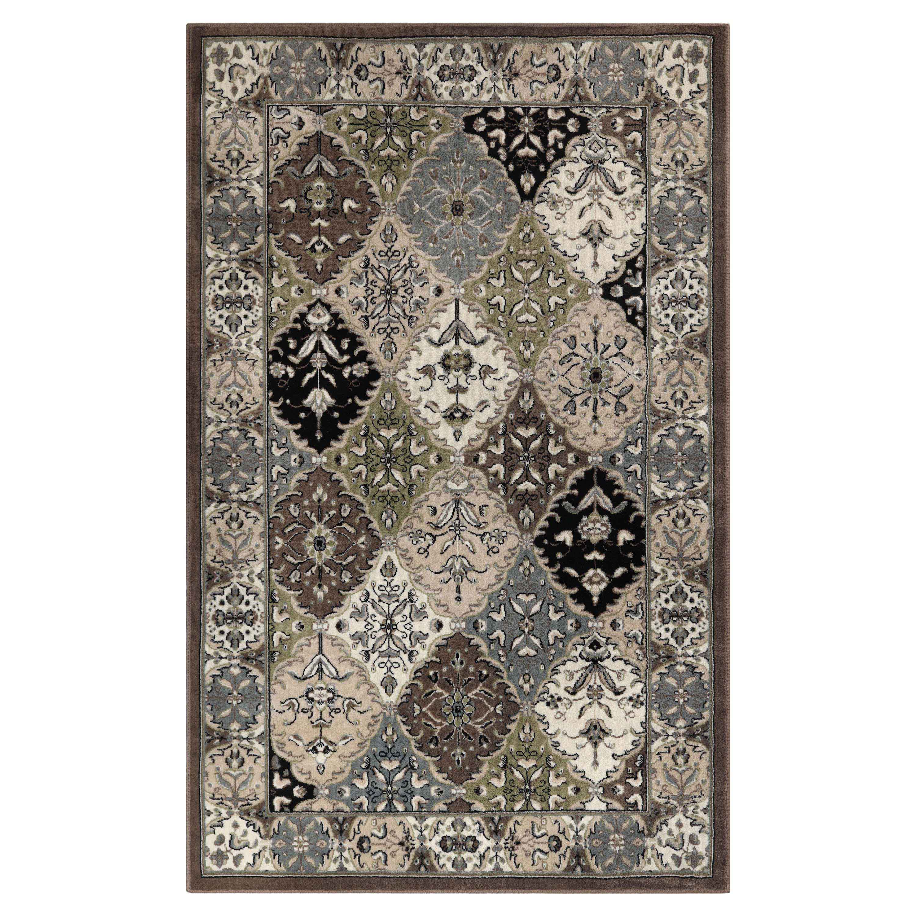 Paloma Contemporary Damask Floral Indoor Area Rug - Soft Non-Slip Living Room Carpet for Bedroom, Dining Room & Home Decor