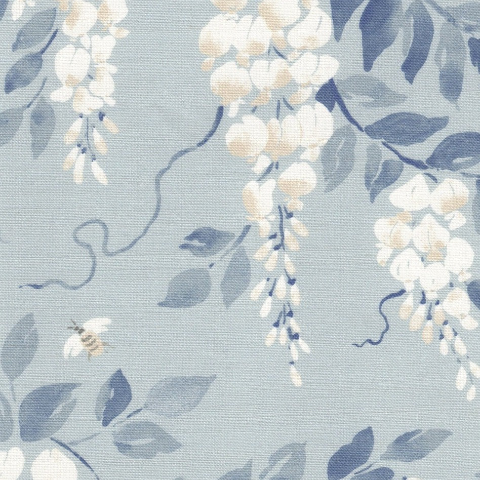 Wisteria Fabric Smoke Blue - Premium Cotton Blend for Upholstery, Curtains & Home Decor | Perfect for DIY Projects, Crafting & Interior Design