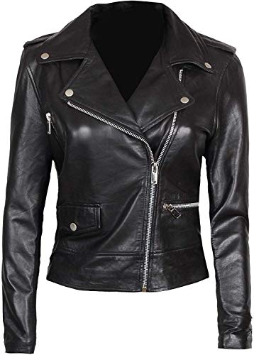 Black - Amber Casual Motorcyle Jacket Women