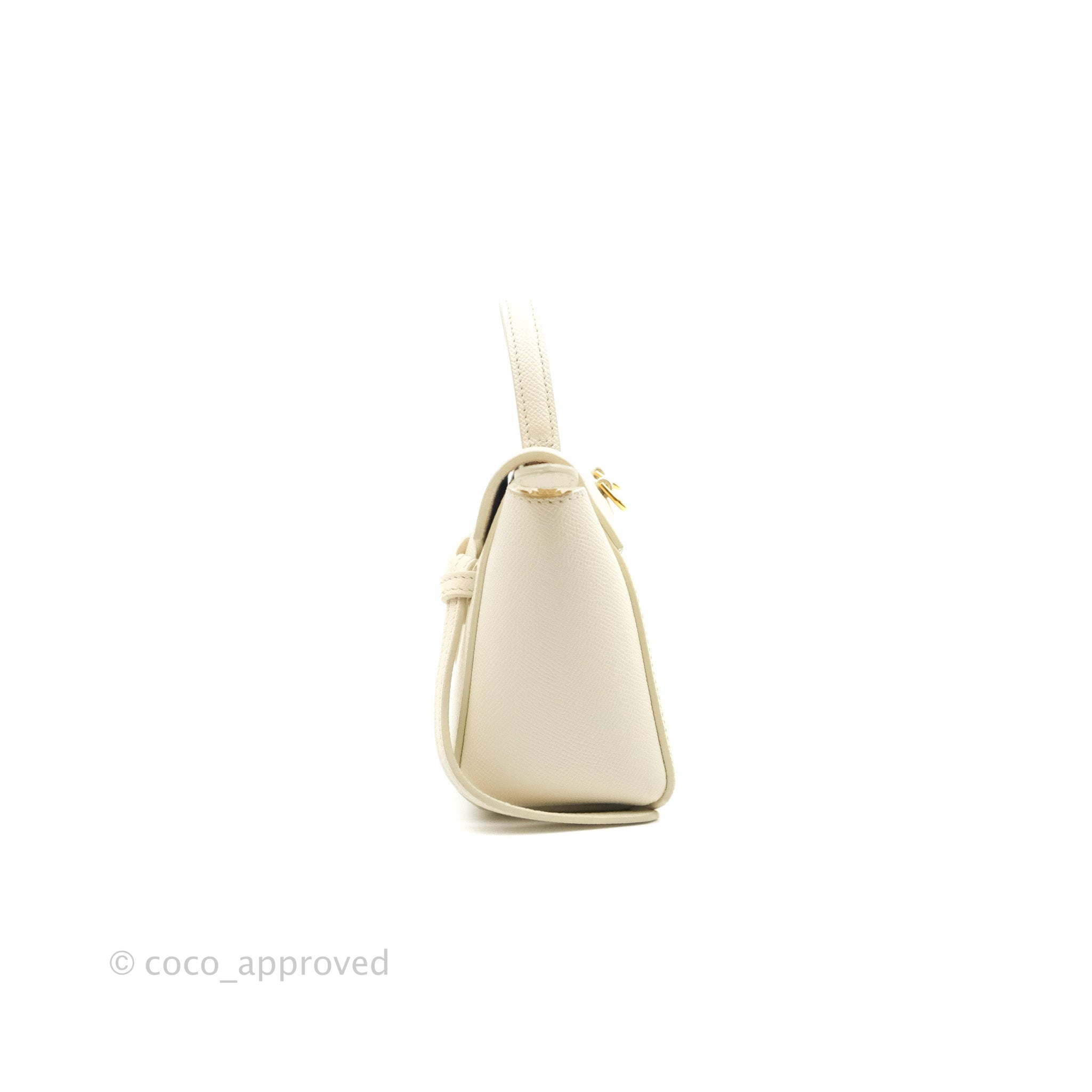 Celine Pico Belt Bag in White Grained Calfskin with Gold Hardware - Perfect for Everyday Use, Travel & Fashion Accessories
