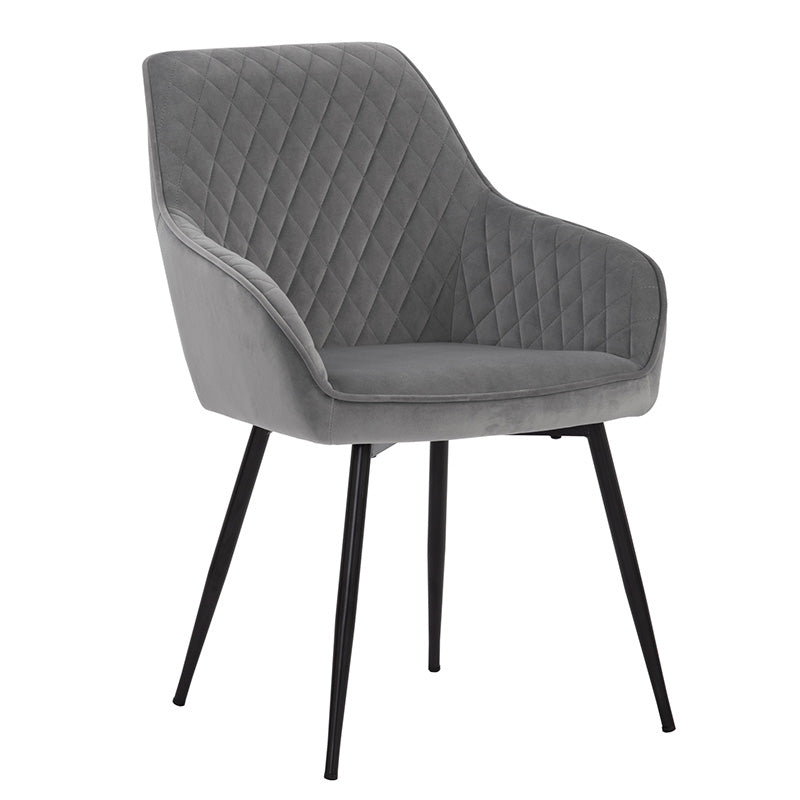 HAKON Modern Dining Chair - Grey & Black Upholstered Seat - Perfect for Kitchen, Dining Room & Office