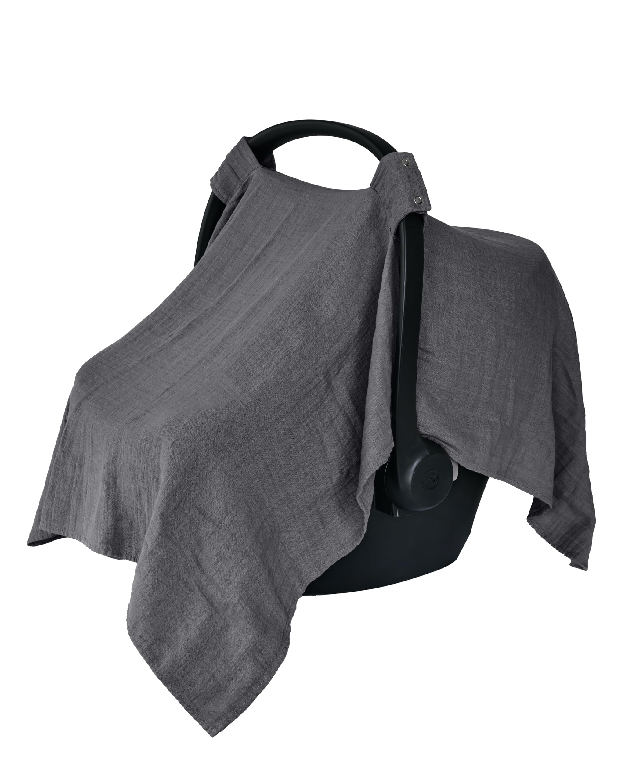 Organic Cotton Baby Car Seat Cover & Canopy - 100% Muslin, 43