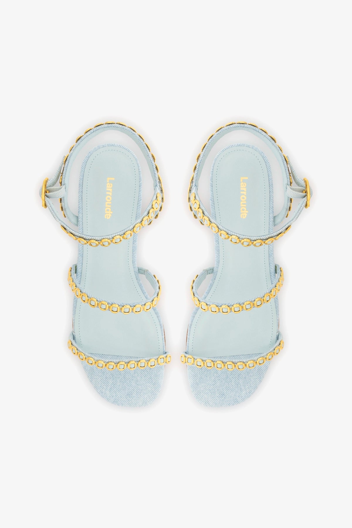 Milanina Women's Flat Sandal in Maya Denim - Comfortable Casual Summer Shoes for Beach, Vacation & Everyday Wear