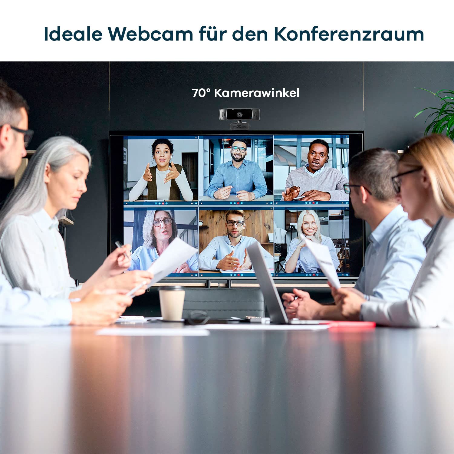ProXtend X501 Full HD Webcam with Built-in Microphone - 1080p 2MP Resolution, Auto Focus, 70° Wide Angle Lens, Exposure Control - Perfect for Zoom Meetings, Skype Calls, Online Teaching & Remote Work - Includes Privacy Cover - Compatible with Mac, Windows & PC