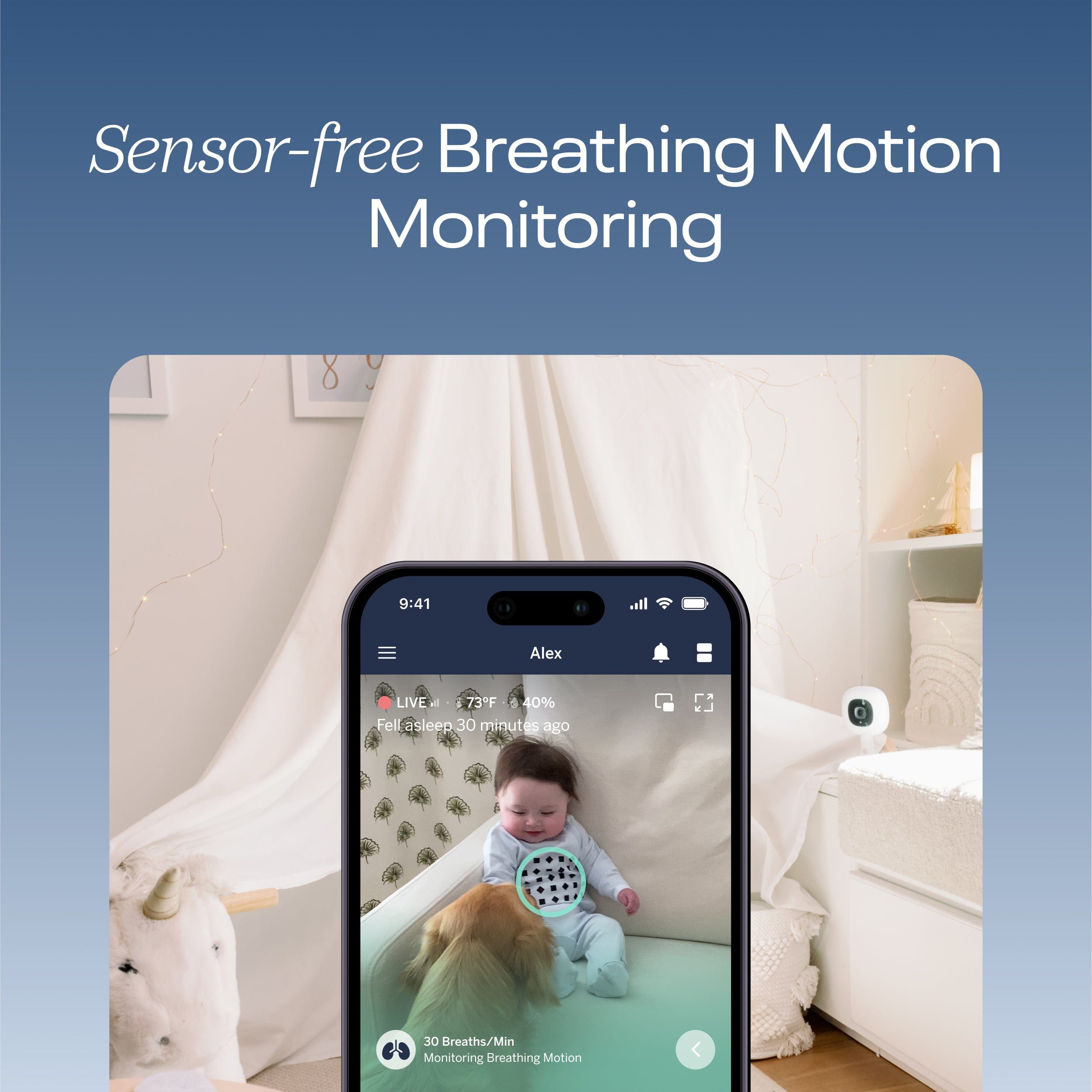 Nanit Pro Smart Baby Monitor Camera with Floor Stand - HD Video, Night Vision & Sleep Tracking for Nursery & Baby Room Safety