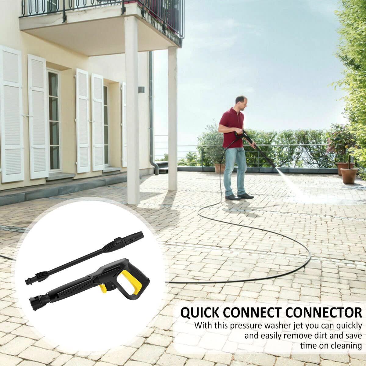 Professional Pressure Washer with Adjustable Nozzle - High Power Car & Wall Cleaning Sprayer for K2 K3 K4 K5 K6 K7 - Perfect for Driveway, Patio, and Vehicle Detailing