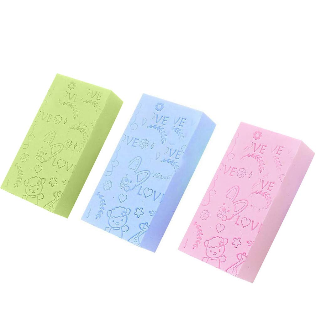 Ultra Soft Baby Exfoliating Bath Sponge Scrubber - Cartoon Design Gentle Skin Cleansing Brush for Kids - Heavy Duty Bathroom Cleaning Supplies for Bathtub & Shower - Perfect for Sensitive Skin Care & Toddler Bath Time