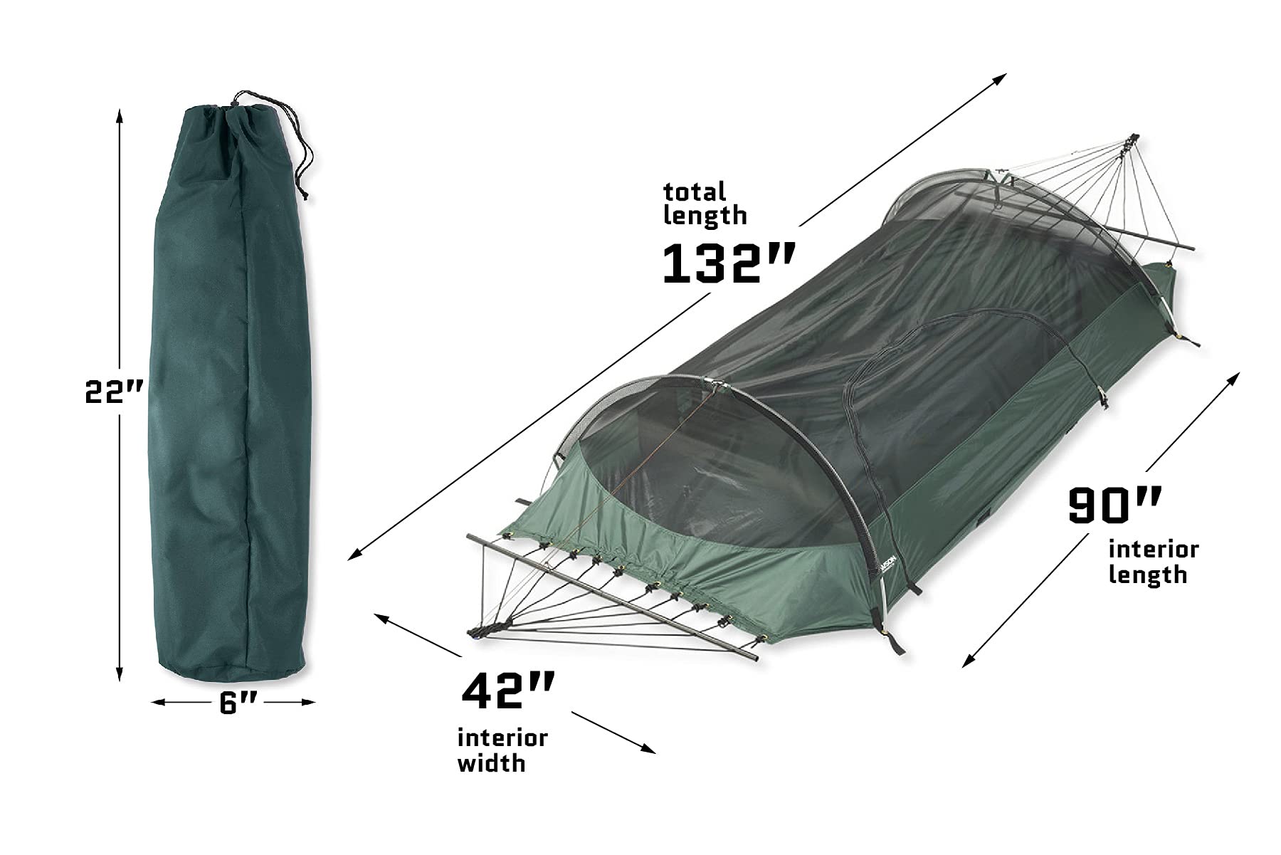 Lawson Hammock Blue Ridge Camping Hammock - Portable Lightweight 2-in-1 Hammock Tent for Backpacking, Hiking & Outdoor Adventures - Perfect for Camping, Backyard Relaxation & Travel