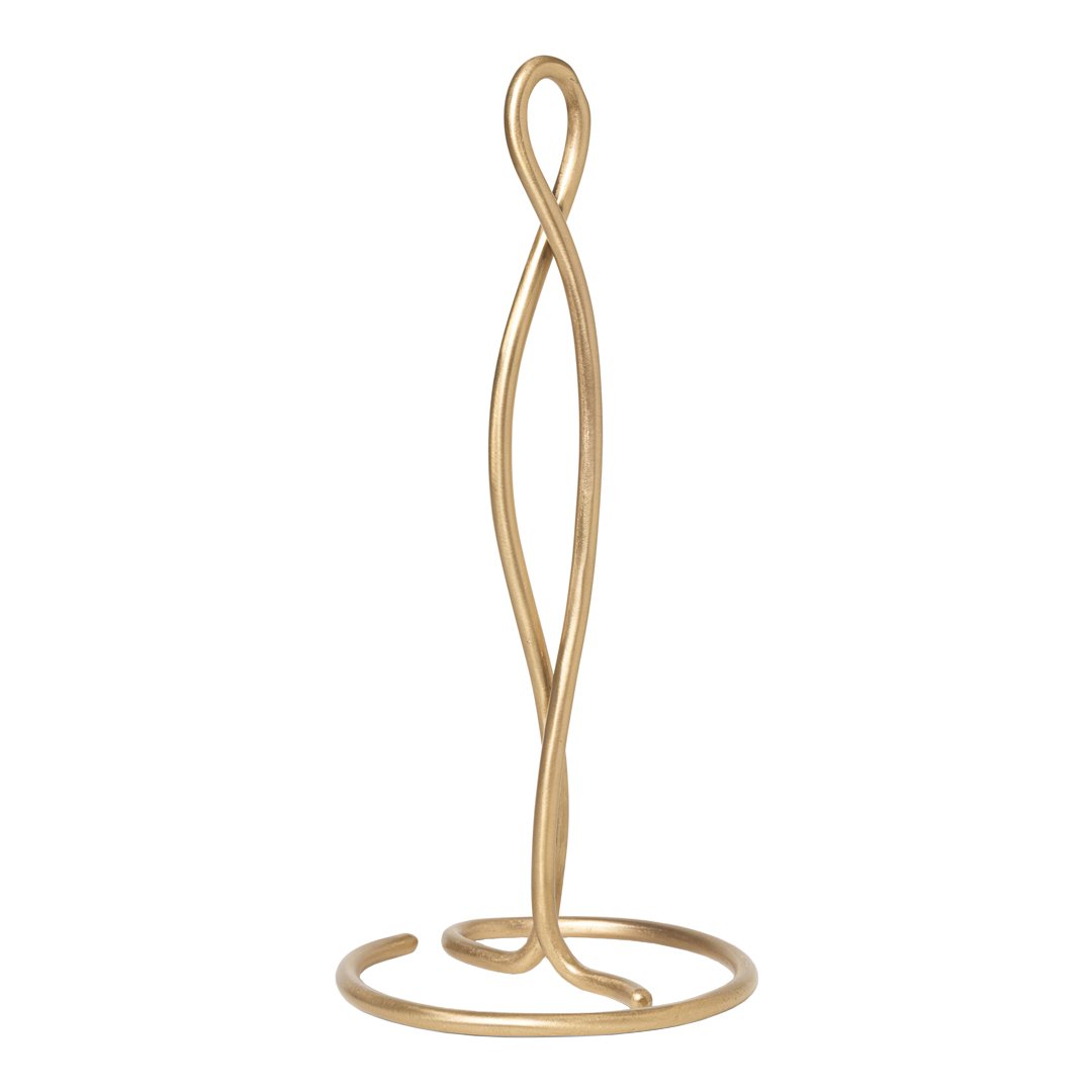 Stainless Steel Curved Paper Towel Holder - Wall Mount or Countertop - Perfect for Kitchen, Bathroom, and Office Organization