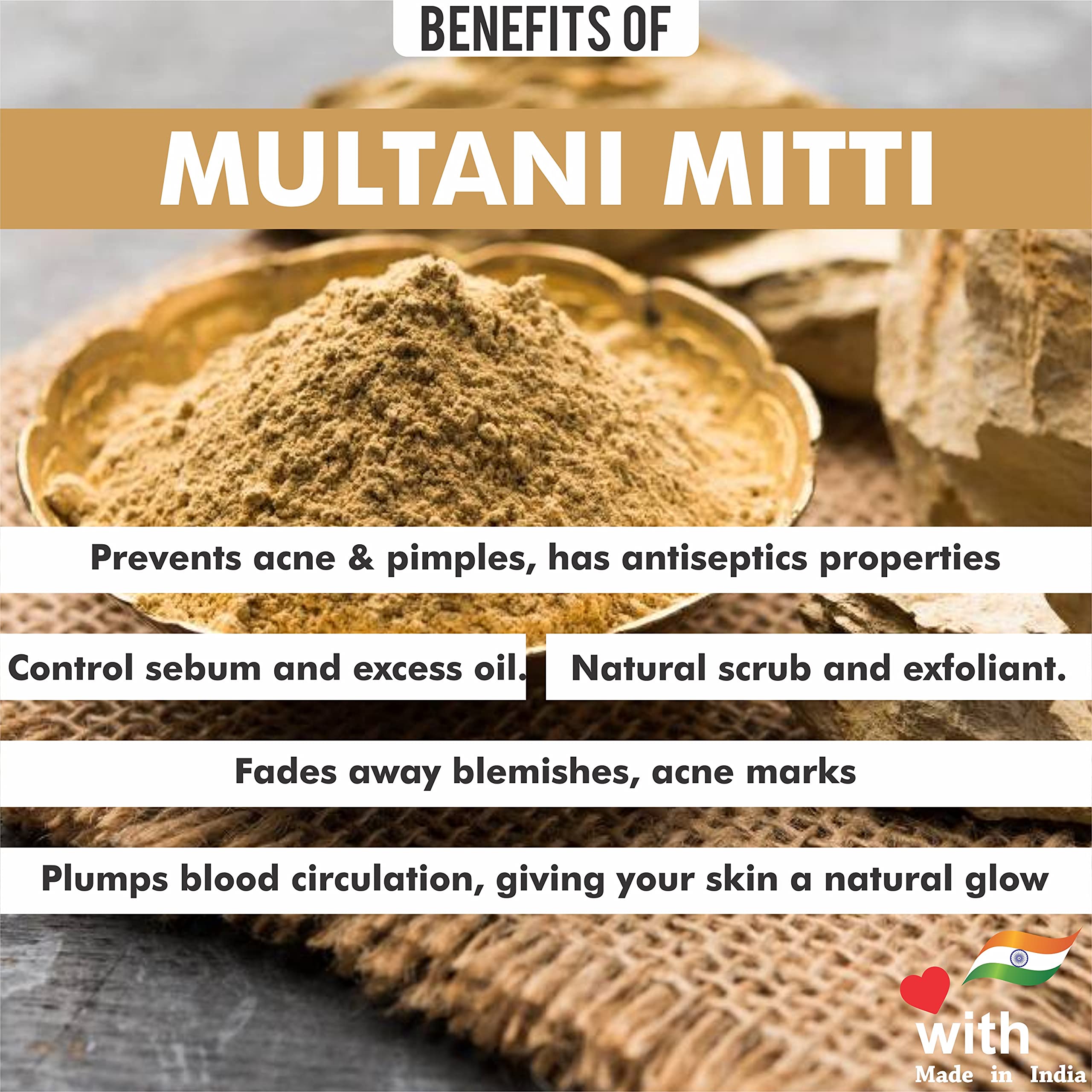Forest Ocean Sandalwood Powder, Multani Mitti Powder & Activated Charcoal Powder Combo Pack (100g Each - 3 Pack) - Natural Hair Care, Face Wash & Skin Treatment - Perfect for DIY Beauty Masks, Acne Treatment & Scalp Detox