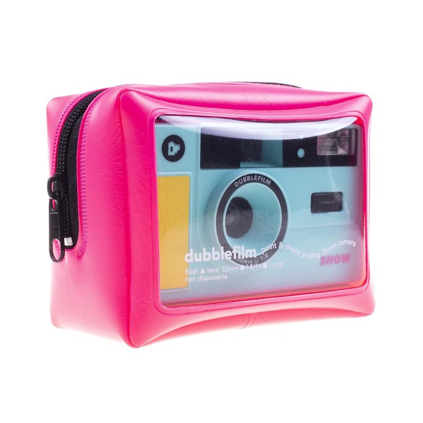 Dubblefilm SHOW 35mm Film Camera in Turquoise with Flash, Case & Strap - Vintage Style Point & Shoot Camera for Travel, Street Photography & Creative Shooting