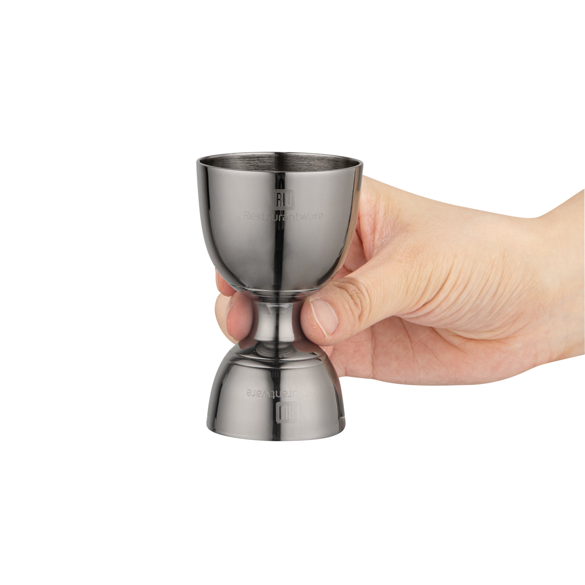 1 oz & 2 oz Black Plated Stainless Steel Jigger for Cocktails - Professional Bar Measuring Tool for Negroni, Martini & Mixology - Perfect for Home Bars & Bartending (1 Count)