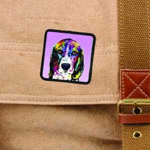 Beagle Decorative Patch with Dean Russo Artwork - Peel & Stick Adhesive Backing - Perfect for Jackets, Backpacks & DIY Crafts