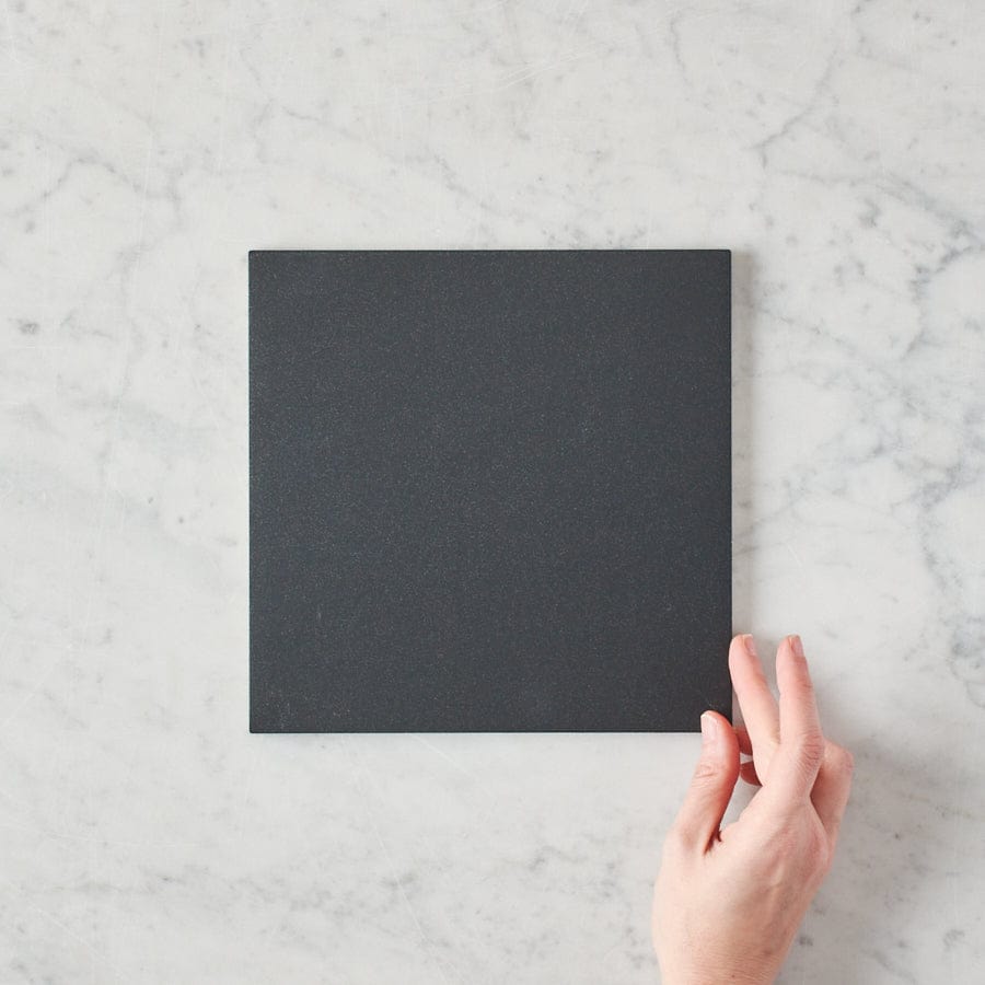 Premium Black Encaustic Look Square Tile - Silver Beach Collection | Durable Ceramic Floor & Wall Tiles for Bathroom, Kitchen & Outdoor Patio