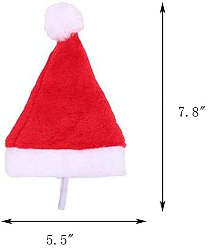 Festive Pet Santa Hats for Cats & Dogs - 2 Pack Red Christmas Costume Hats (5.5