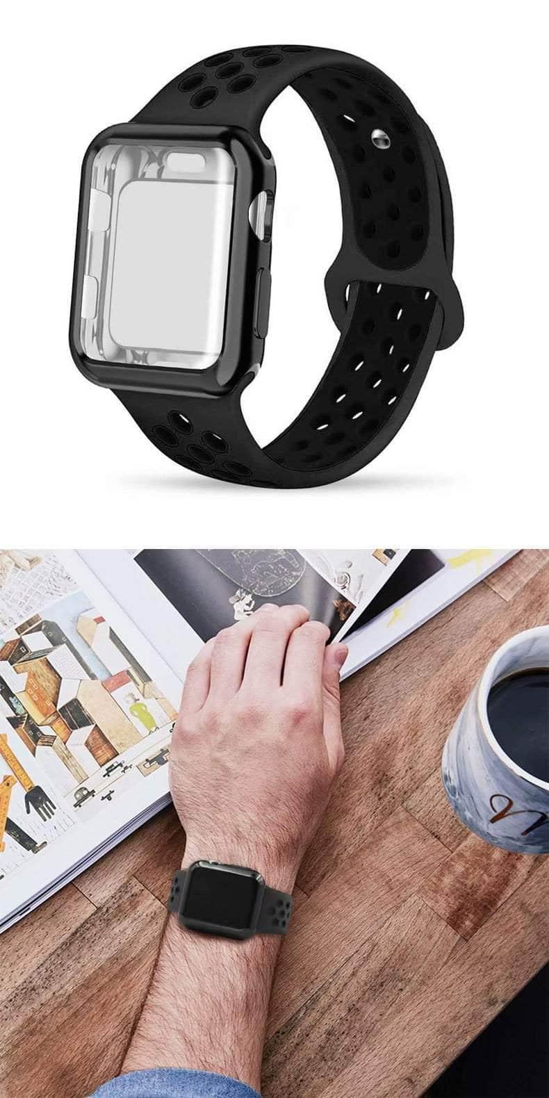 Premium Silicone Protective Case for Apple Watch Series 6/5/4/3/2/1/SE - 44mm 42mm 40mm 38mm - Shockproof & Scratch-Resistant Cover for Workout, Running & Daily Use