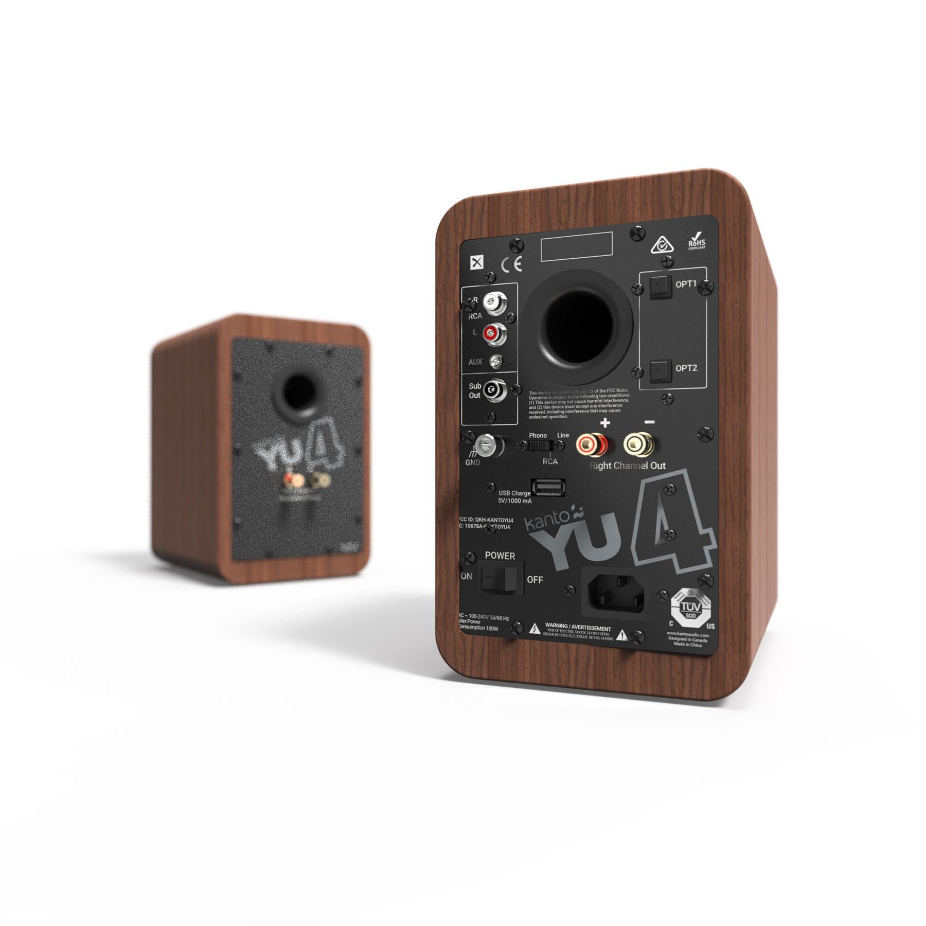 Kanto YU4 Premium Powered Desktop Speakers with Bluetooth 5.0, Phono Preamp - High-Fidelity Audio for Home Office, Gaming & Music Listening