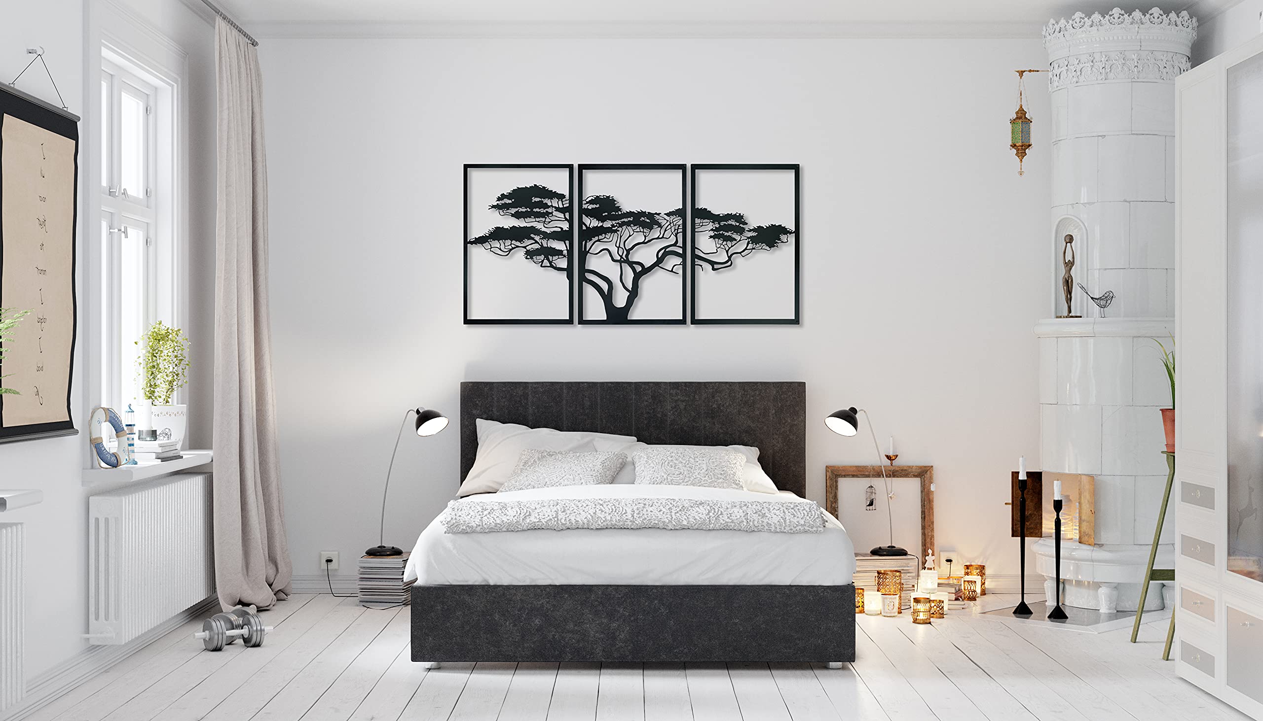 Tree of Africa Metal Wall Art - Large 75'' x 38'' Black Tree of Life Wall Decor for Home, Farmhouse, Rustic & Cabin Decor | Perfect Housewarming Gift for Living Room, Bedroom or Office