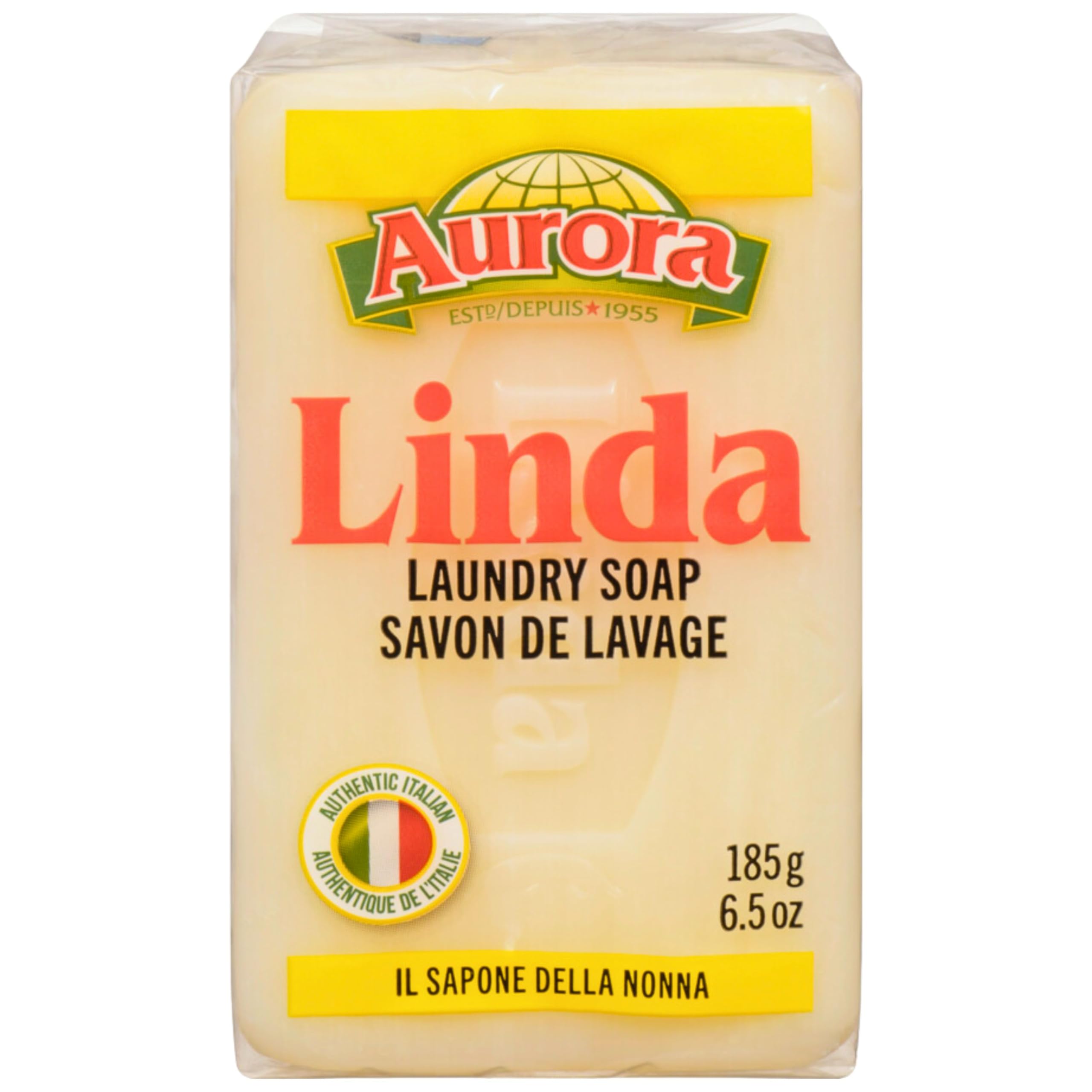 Linda Italian Laundry Soap Bars - 3 Pack (6.5 oz Each) - Natural Stain Remover for Delicates & Hand Wash - Perfect for Travel, Camping & Eco-Friendly Cleaning