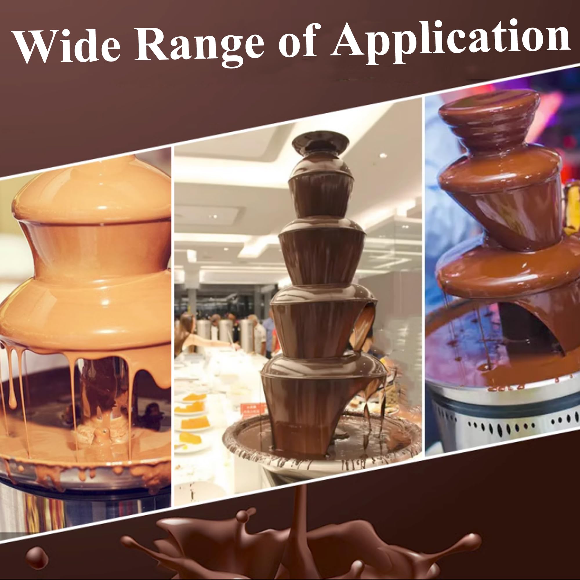 6-Tier Stainless Steel Chocolate Fountain Machine - 110V Hot Chocolate Melter for Weddings, Birthdays & Parties | Commercial Chocolate Fondue Fountain for Dessert Buffets, Catering & Events