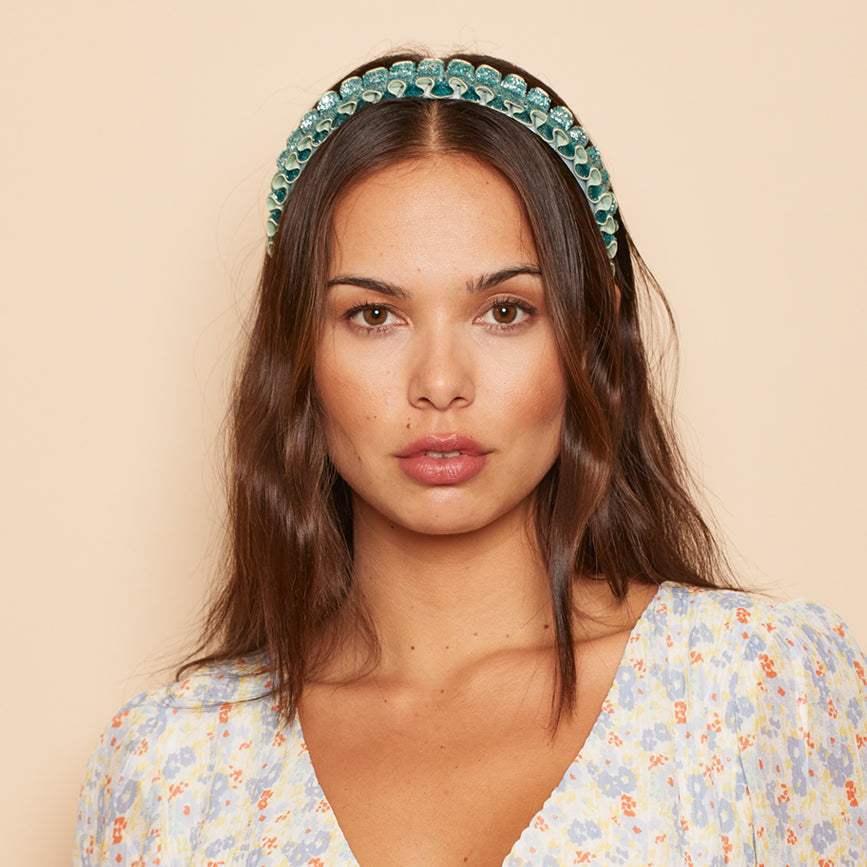 Rafaela Metallic Velvet Headband for Women - Elegant Hair Accessory for Parties, Weddings & Everyday Wear