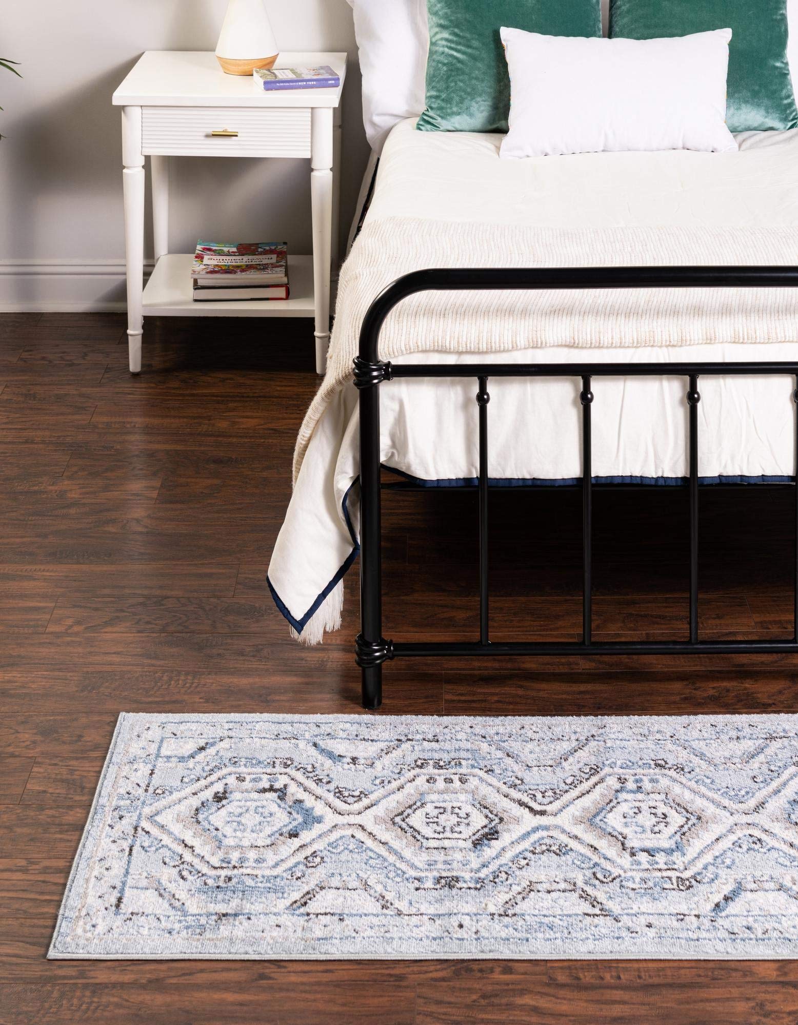 Charlotte Collection 13 Ft Runner Rug - Light Blue Low-Pile Hallway & Entryway Carpet - Soft & Durable for High Traffic Areas | Perfect for Home Decor, Living Room, Bedroom