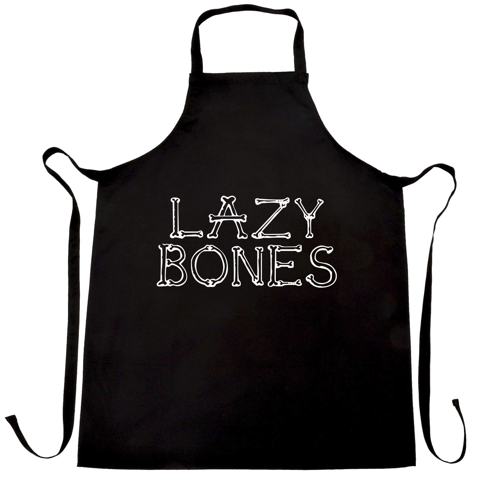 Funny Halloween Chef Apron - Lazy Bones Slogan Kitchen Apron for Teens & Adults - Black One Size - Perfect for Halloween Parties, Cooking Gifts & Pranks