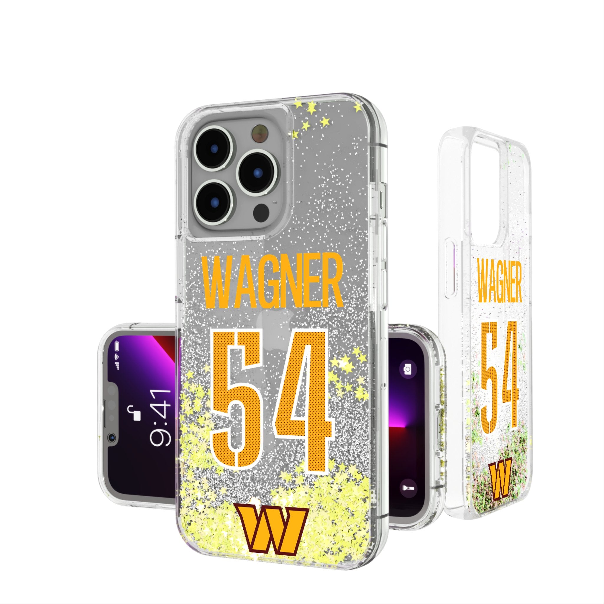 Bobby Wagner Washington Commanders 54 Glitter Phone Case for iPhone & Samsung - Football Fan Accessory for Game Day & Team Spirit