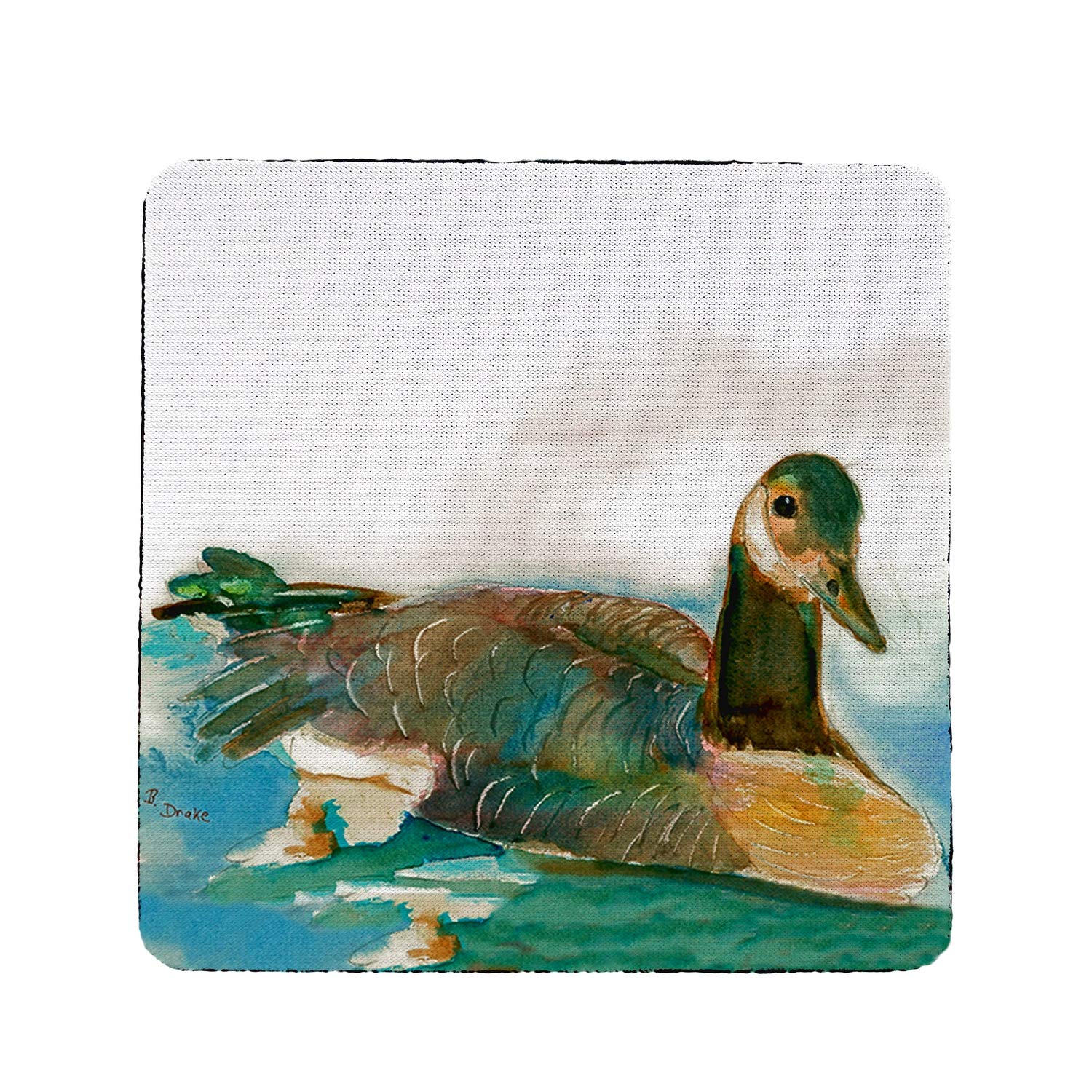Betsy Drake Goose Coaster Set of 4 - Absorbent Cork Coasters for Drinks, Waterproof Table Protectors for Home, Bar, Office - Cute Goose Design Home Decor