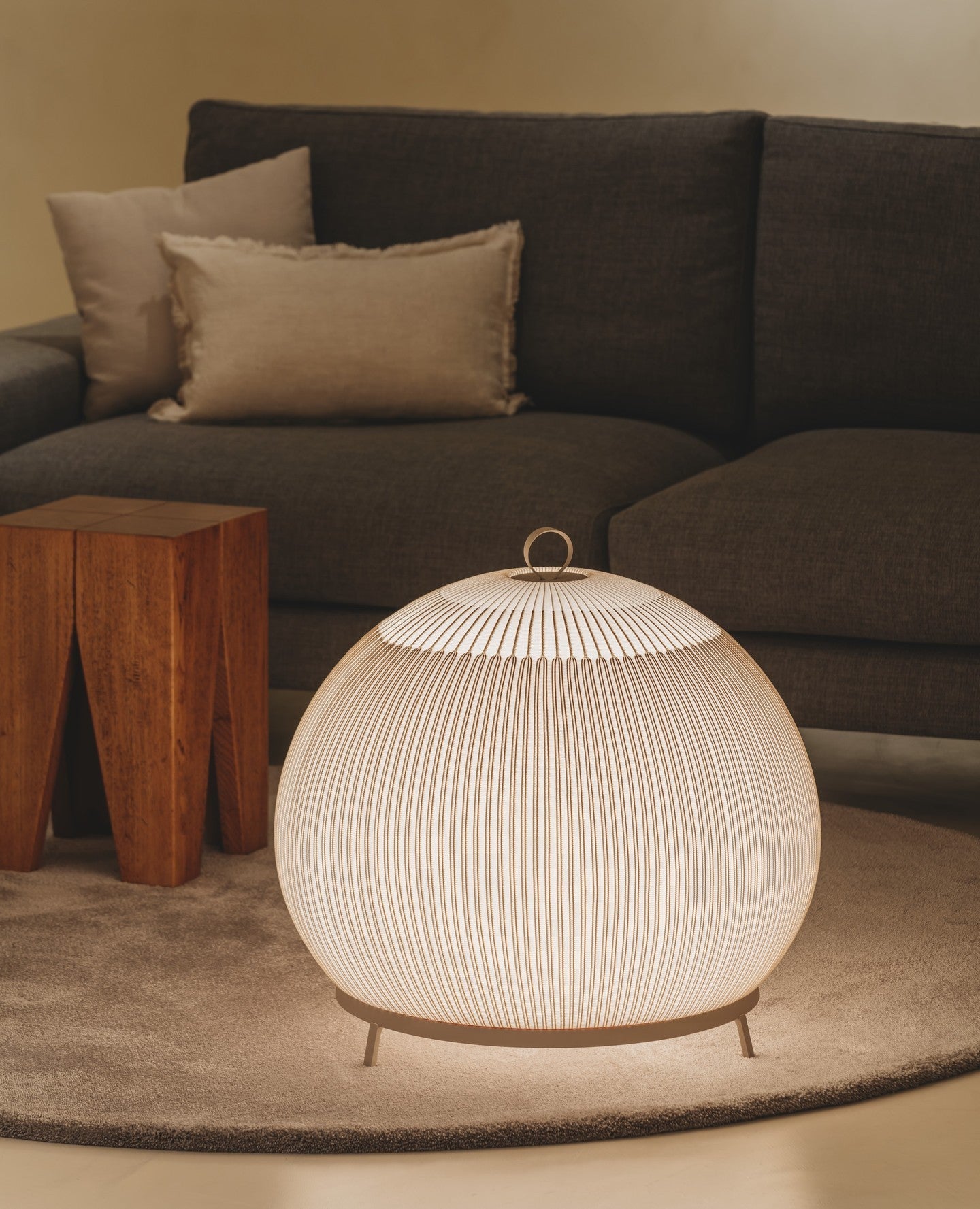 Modern Lantern Knit Table Lamp - Handmade Rattan Woven Nightstand Light for Bedroom, Living Room, and Office Decor - Perfect for Cozy Ambiance and Relaxation