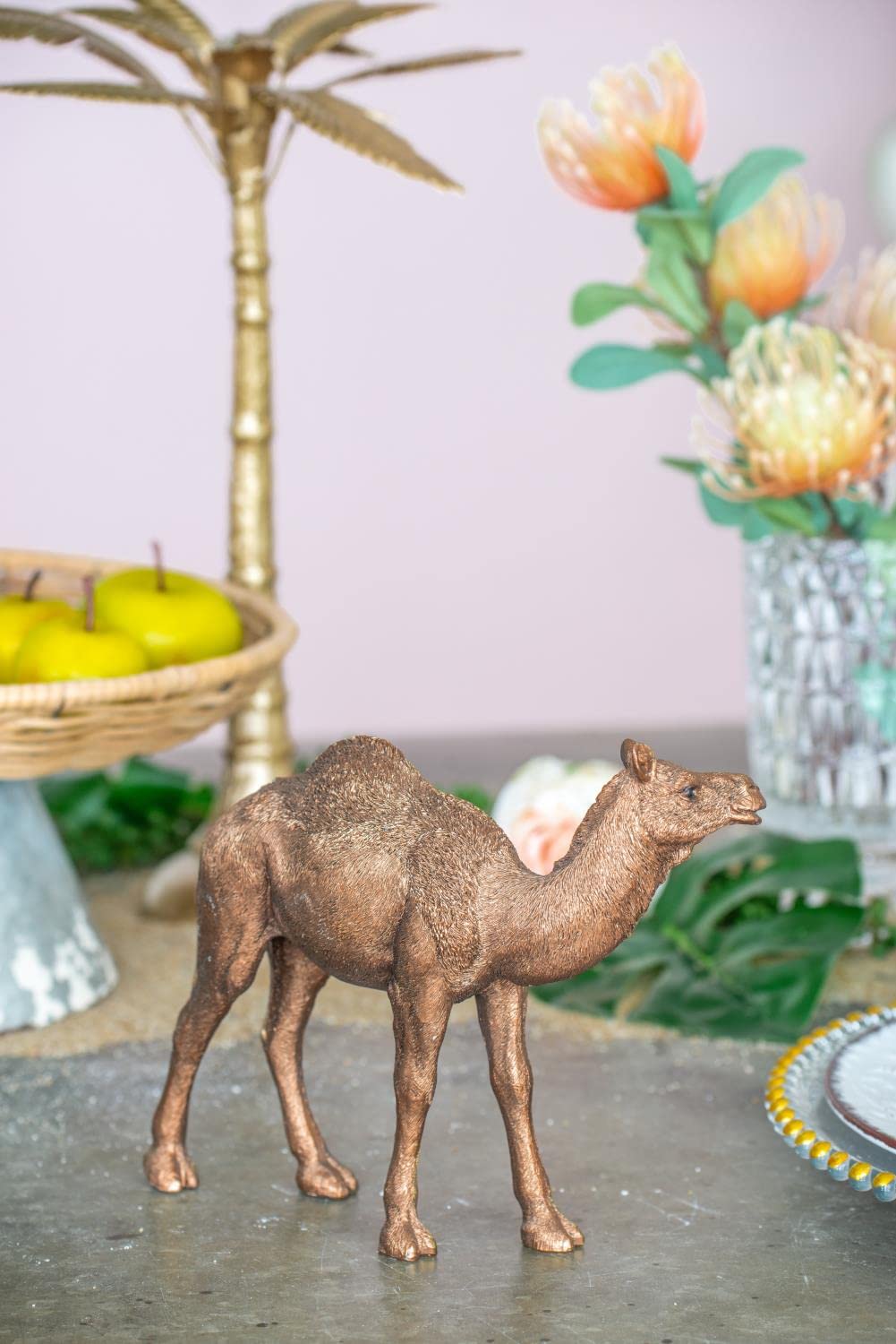 A&B Home Copper Camel Statue - Elegant Home Decor Accent Piece for Living Room, Bedroom, or Office Shelf Display