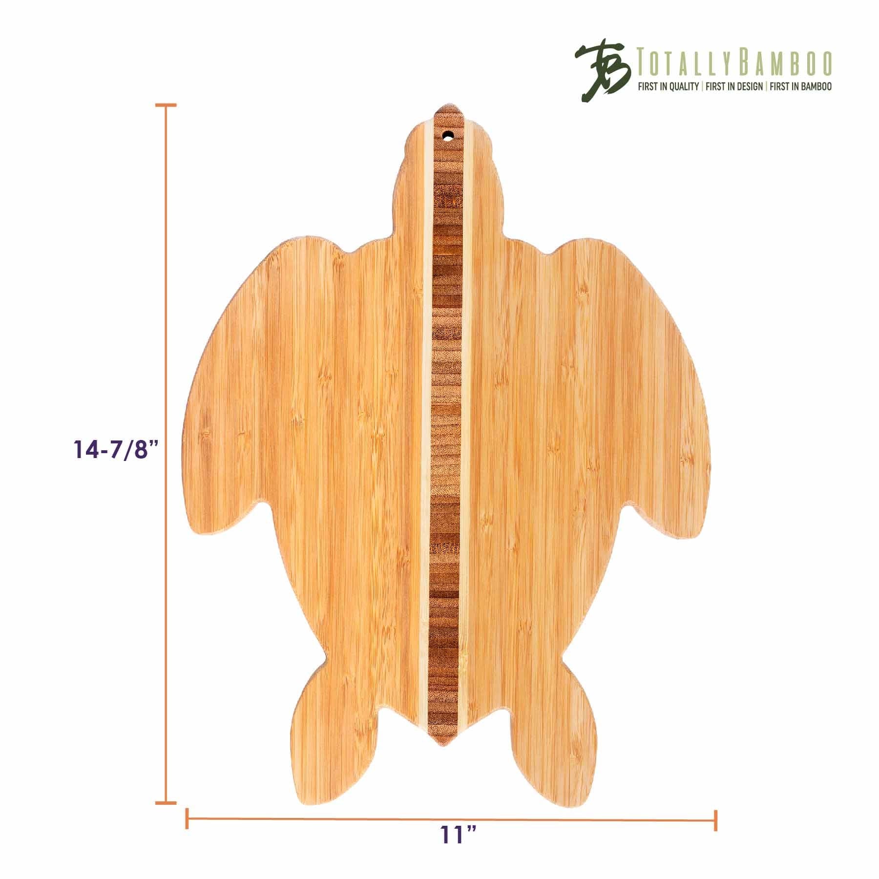 Premium Sea Turtle Shaped Bamboo Cutting Board - 14.7/8 x 11 Inches - Eco-Friendly Kitchen Essential for Sushi, Fruits & Cheese Platters