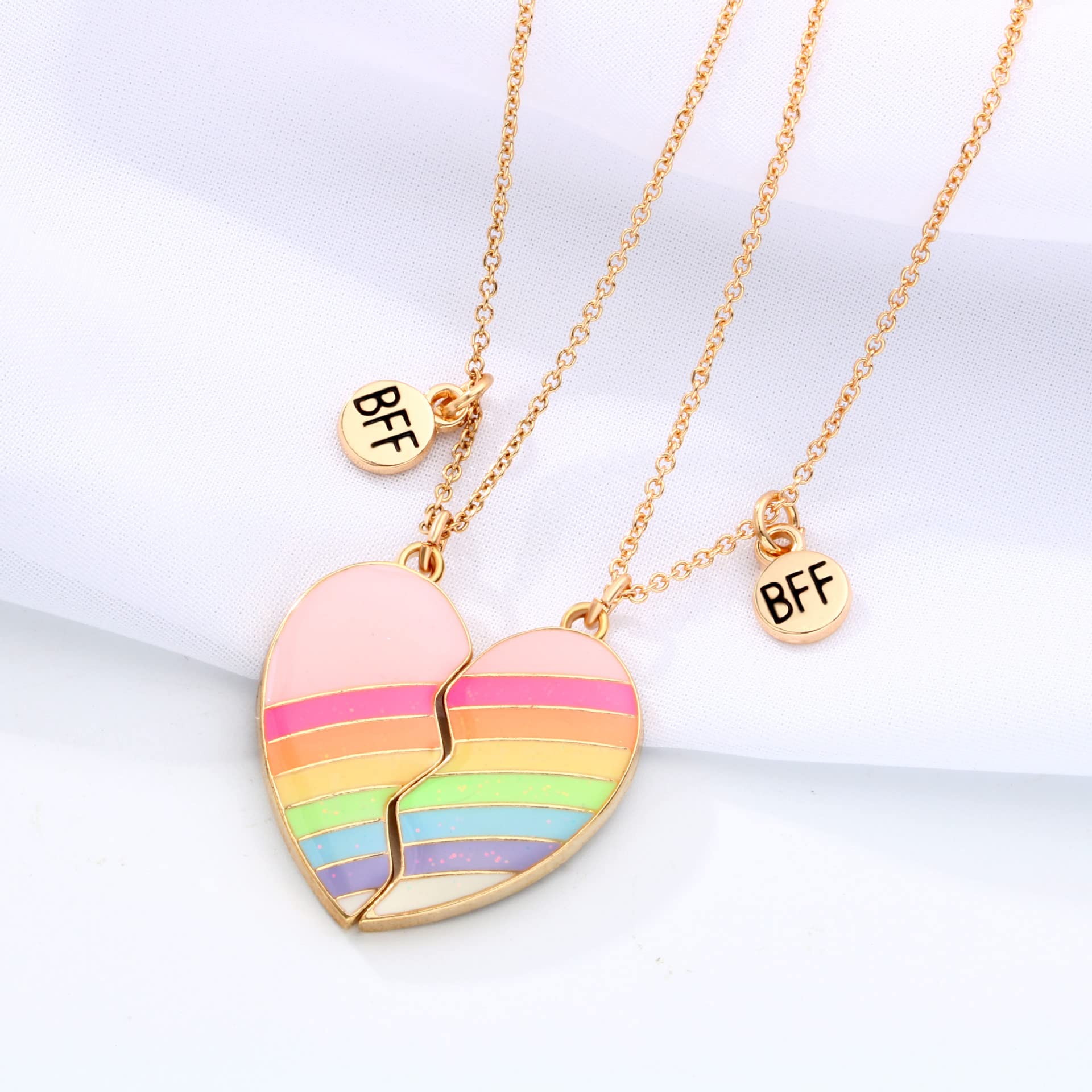 Best Friend Necklaces for 2 - Matching Half Heart BFF Necklace Set for Women, Friendship Jewelry Gift for Bestie, Christmas Birthday Present - Perfect for Anniversaries, Valentine's Day & Special Occasions