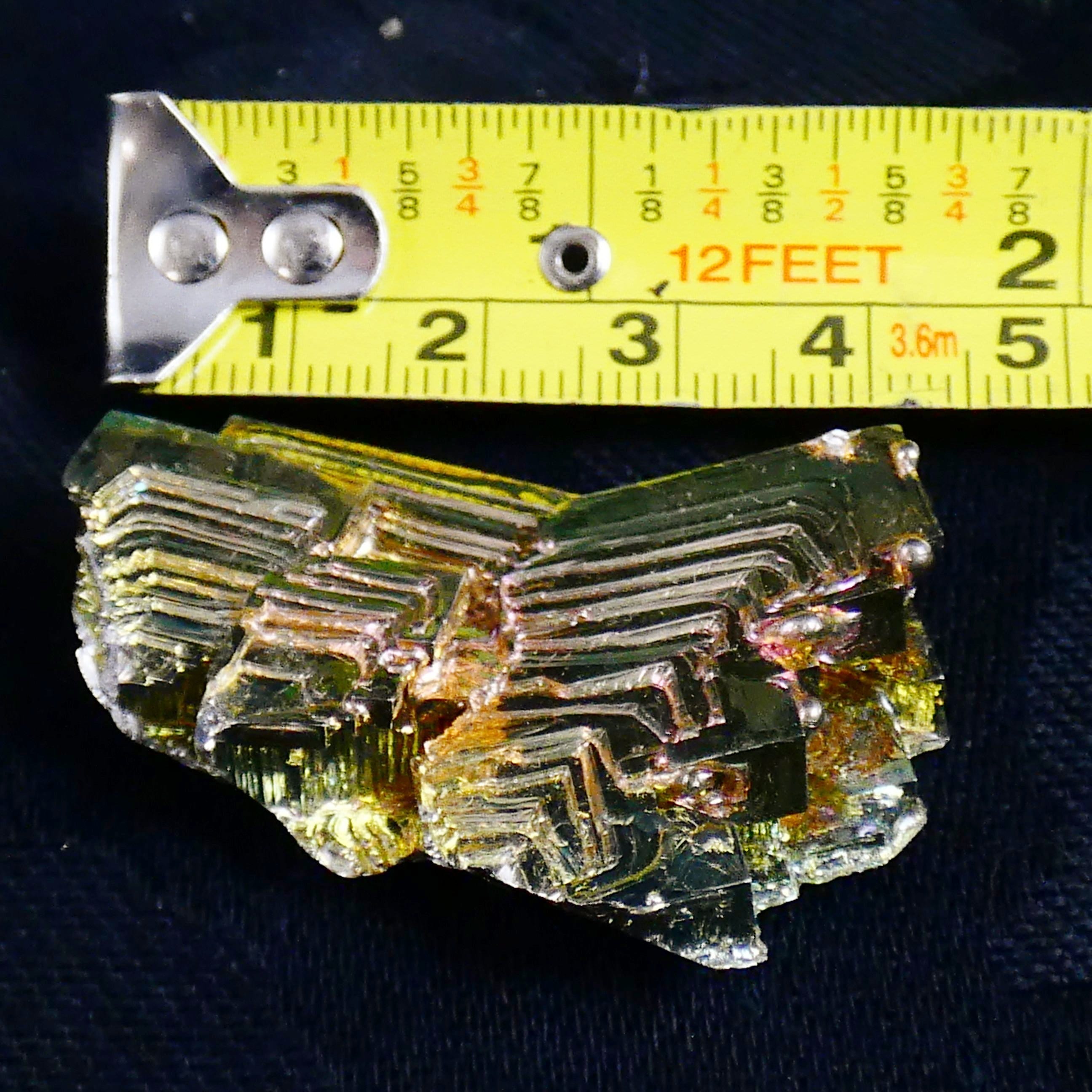 Bismuth Crystal Specimen - Natural Metallic Mineral for Collectors, Science & Home Decor | Perfect for Display Cases, Gifts & Educational Use