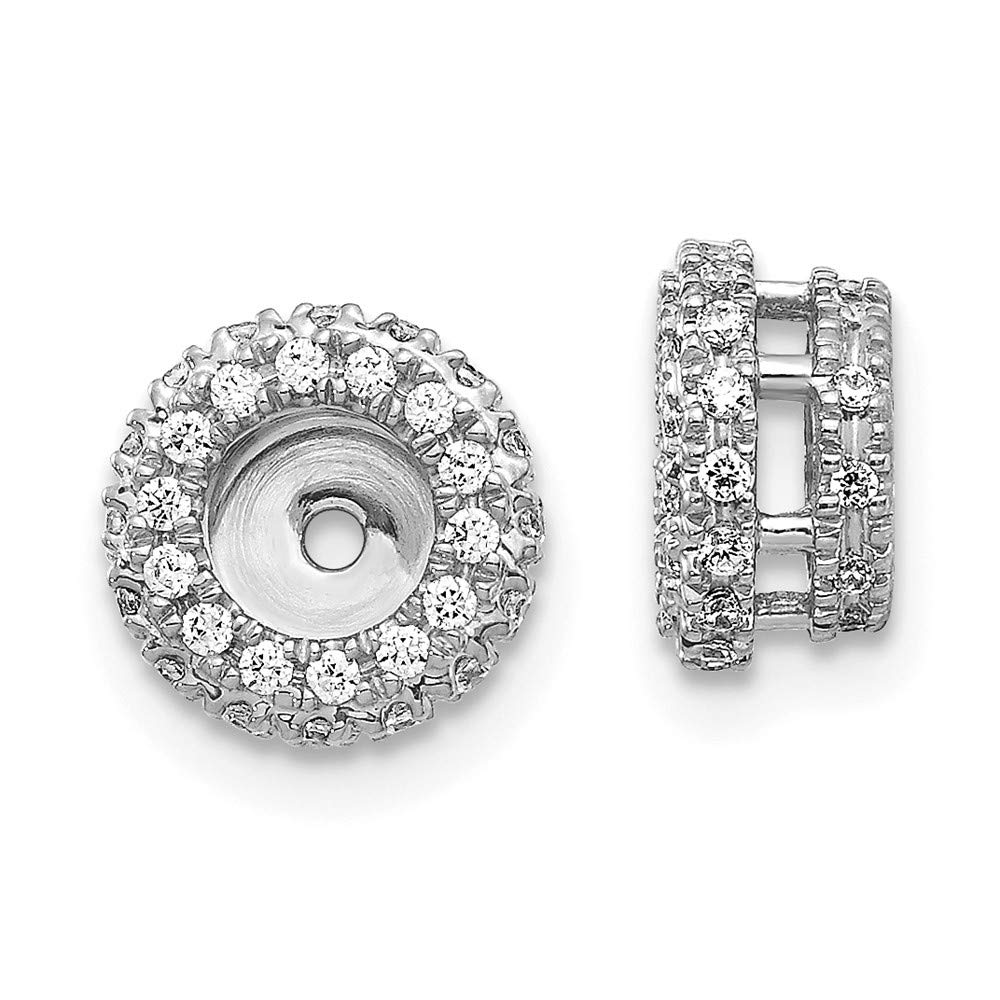 14K White Gold Diamond Earring Jacket - Elegant Stud Enhancer for Women | Perfect for Weddings, Parties & Special Occasions