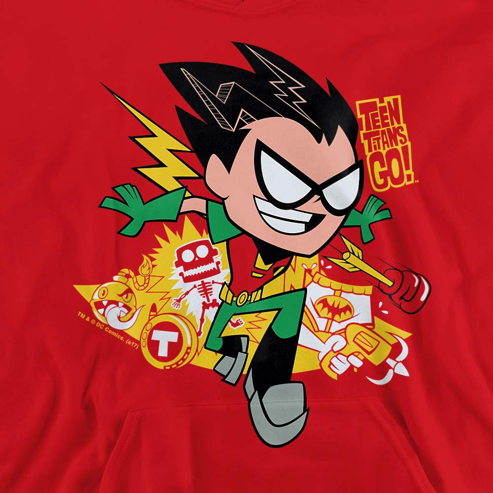 Teen Titans Go Robin Unisex Pullover Hoodie for Kids & Teens - Soft & Comfortable Cartoon Character Sweatshirt for Boys & Girls - Perfect for School, Cosplay & Everyday Wear