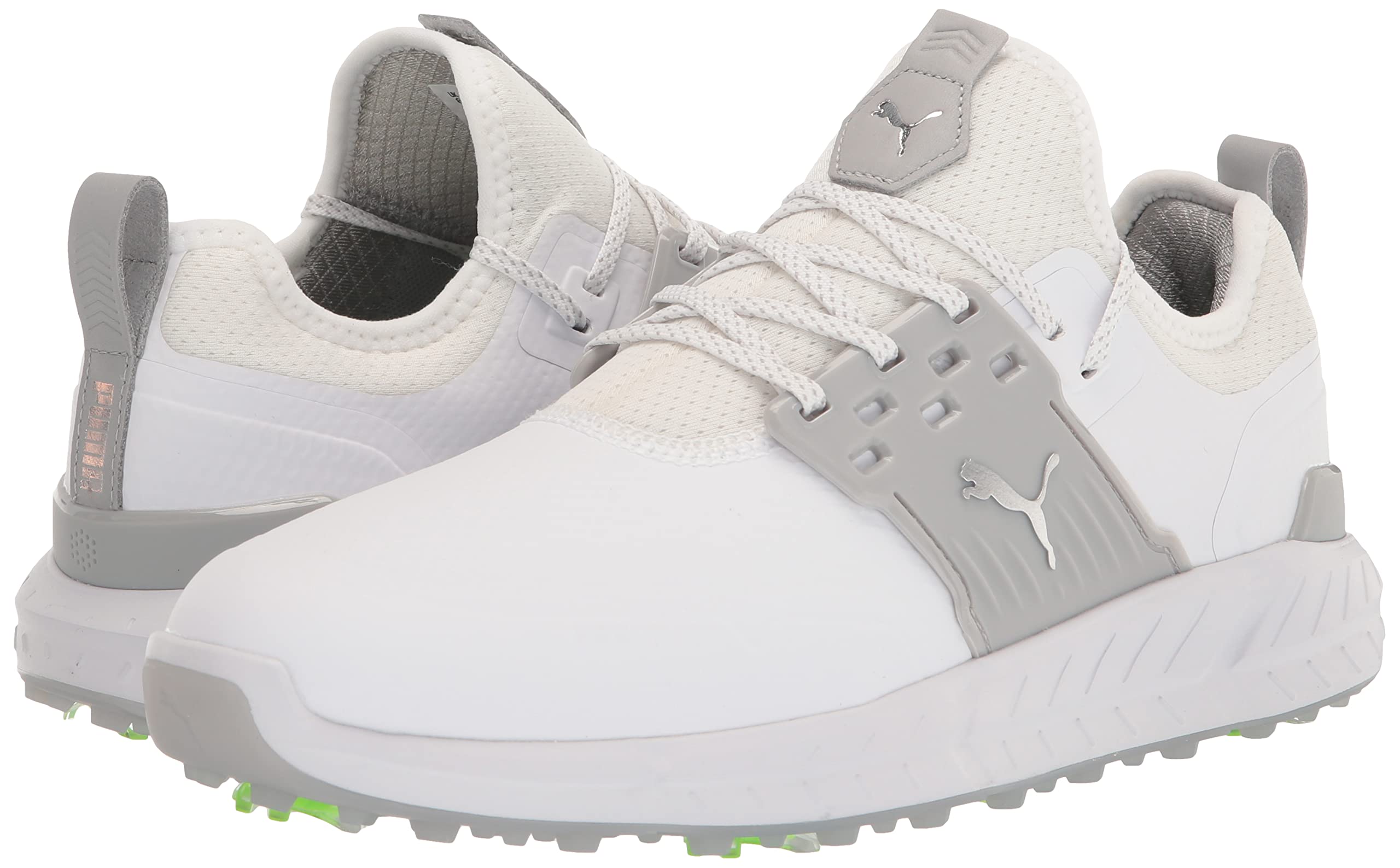 Puma Ignite Articulate Men's Golf Shoes - White/Silver, Size 11 | Comfortable & Durable Spiked Golf Footwear for Men | Perfect for Golf Course & Outdoor Sports