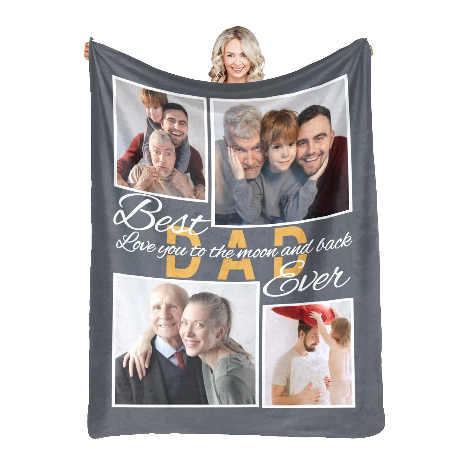 Personalized Photo Blanket 30x40 Inch - Custom Sherpa Blanket with Pictures for Mom, Dad, Kids, Couples & Friends | Perfect Gift for Birthday, Anniversary & Family Gatherings