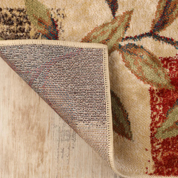 Zedler Patchwork Rustic Leaves Indoor Runner Rug - Non-Slip Bohemian Style Entryway Carpet for Living Room, Bedroom & Hallway Decor