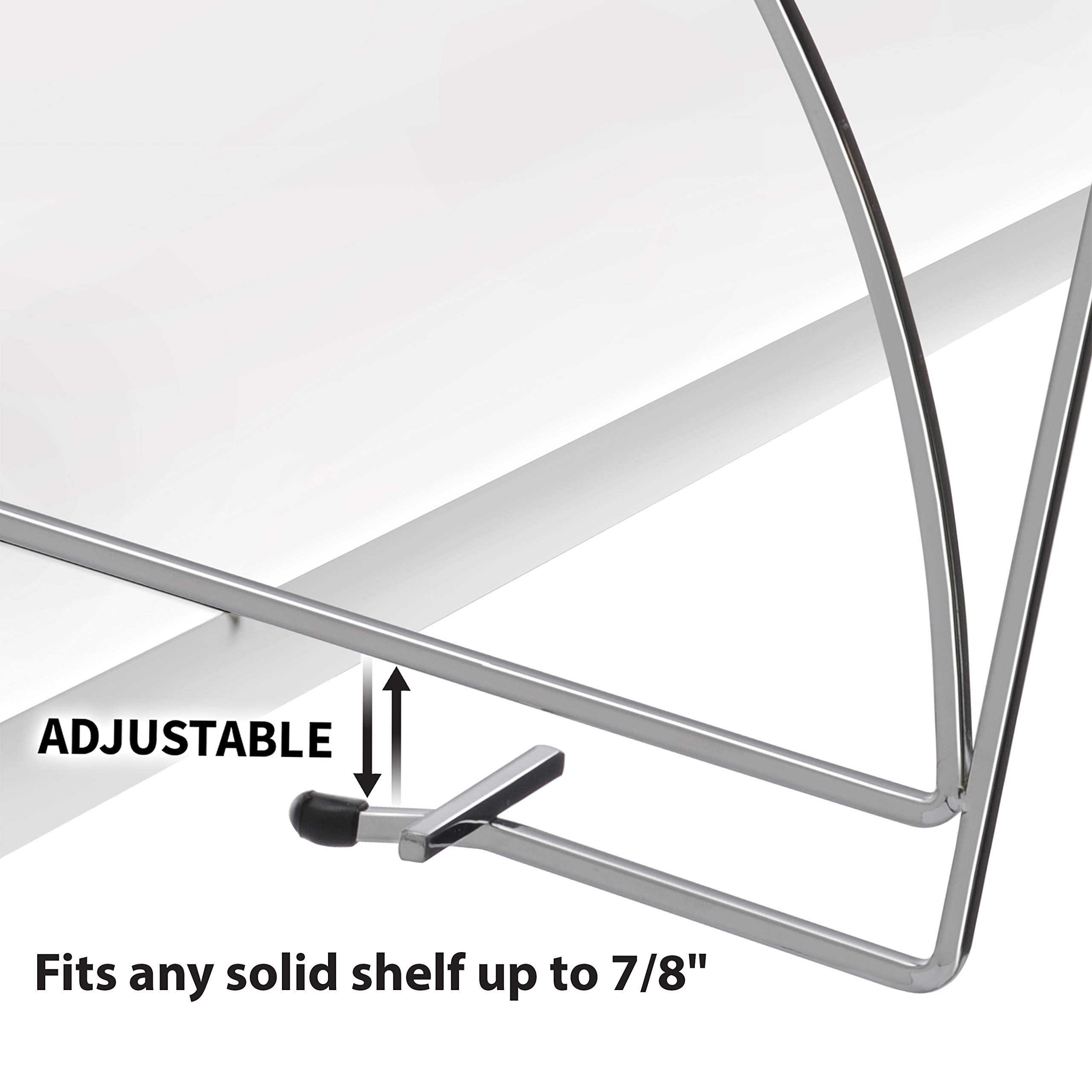 Lynk Shelf Dividers - Closet Organizer for Shelves (Set of 2) - Chrome Finish - Perfect for Pantry, Kitchen, Bathroom & Closet Organization