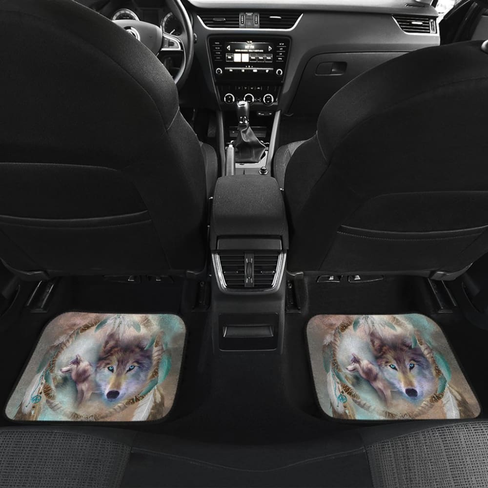 Premium Blue Eyes Wolf Dreamcatcher Car Floor Mats - Durable All-Weather Protection for SUVs, Trucks & Sedans - Perfect for Road Trips & Outdoor Adventures