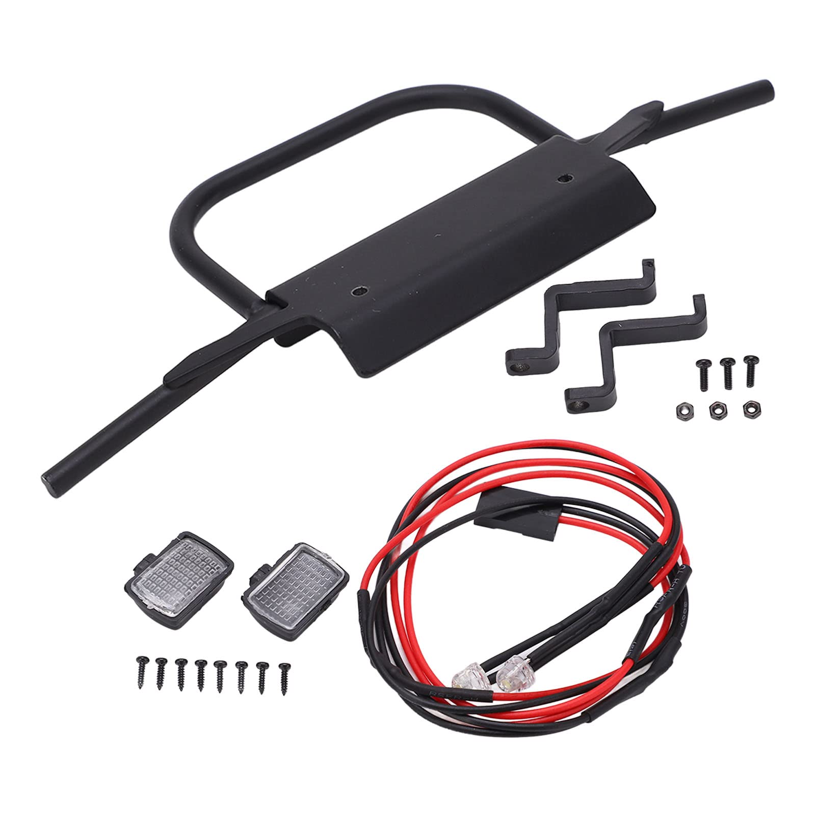 Talany High Strength Metal Front Bumper with LED Headlights for 1:12 RC Car - Easy Assembly, Anti-Rust Design for D99S & MN Models (R788B) | Perfect for Off-Road Racing & RC Car Upgrades