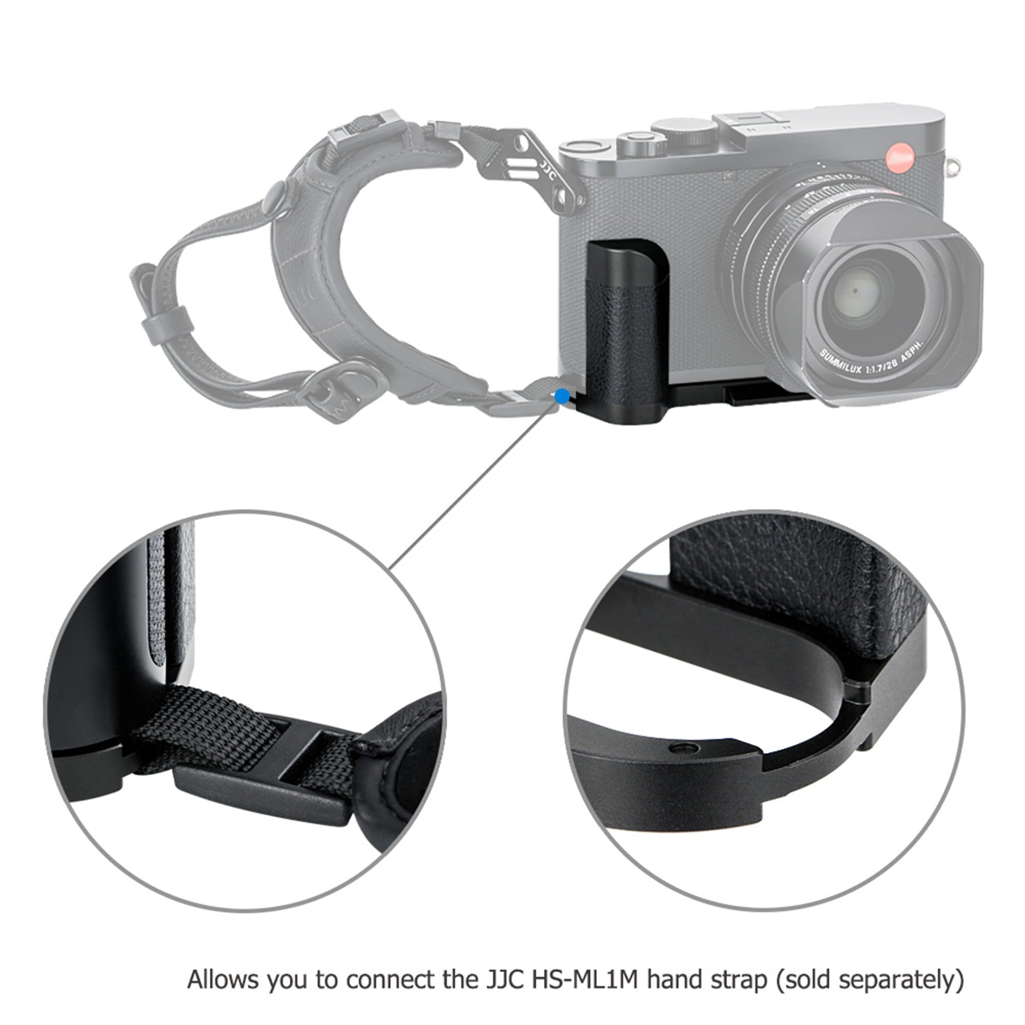 Leica Q2 Metal Hand Grip - Anti-Slip L Bracket Holder with Arca Swiss Quick Release Tripod Mount | Secure Grip for Leica Q2 Digital Camera | No Battery/Memory Card Blockage | Perfect for Travel, Street & Studio Photography