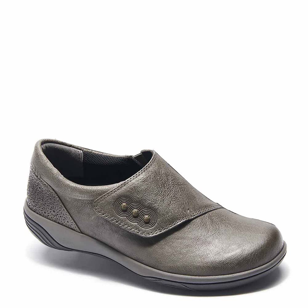 Comfortable Women's Flats Shoes - Dark Grey Size 9.5 | Slip-On Casual Loafers for Work, Office & Everyday Wear