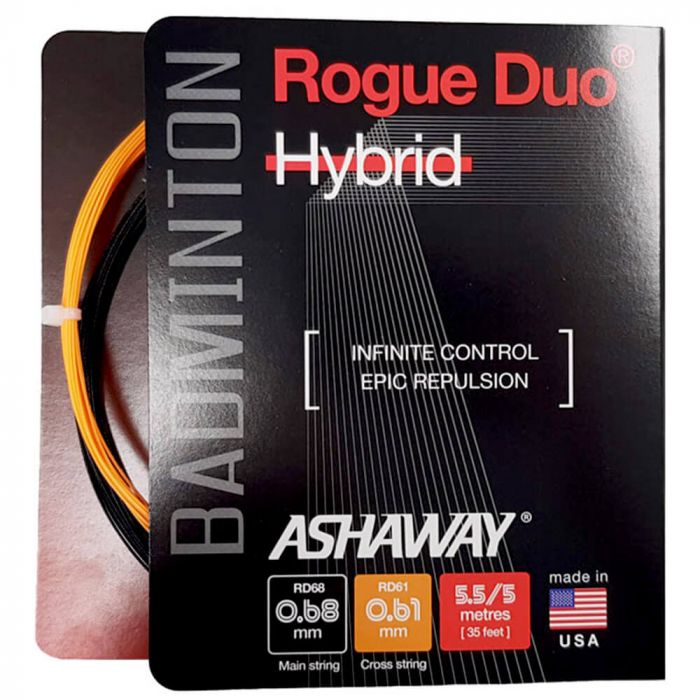 Ashaway Rogue Duo Hybrid Badminton String Set (10.5m) - High Performance Badminton Racket Strings for Tournament Play & Training